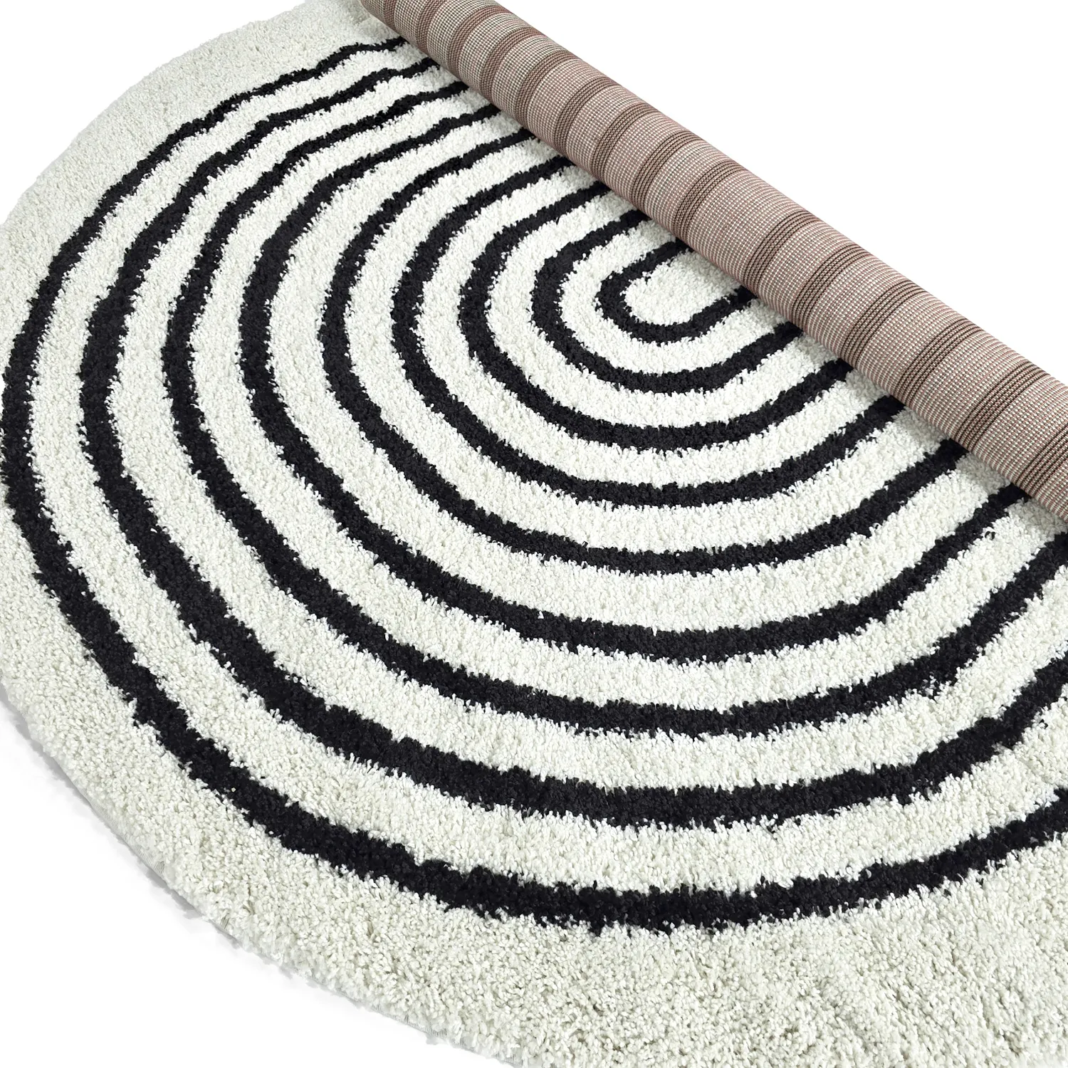 Ronde vloerkleden - Cluny (wit/zwart)