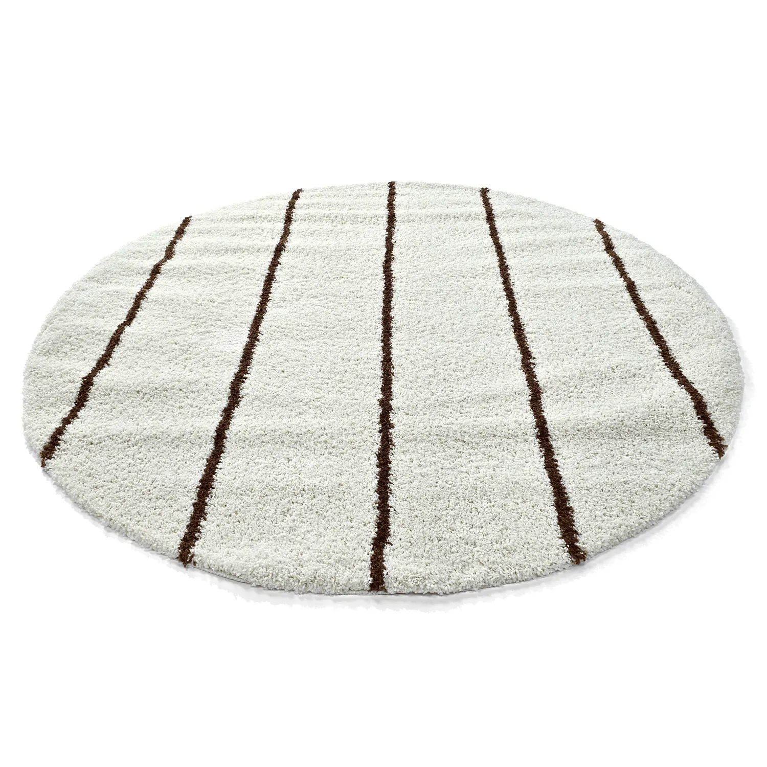 Ronde vloerkleden - Eze (wit/bruin)