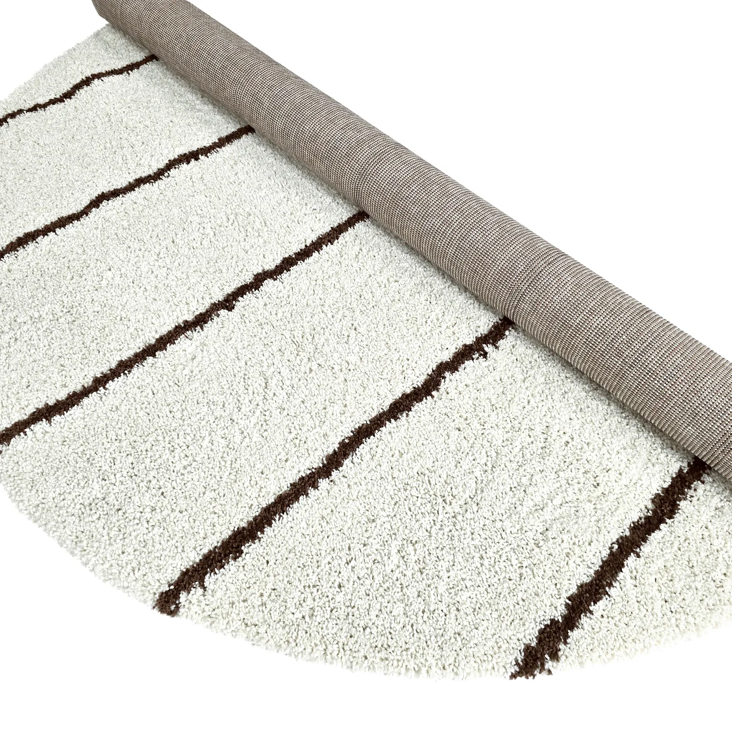 Ronde vloerkleden - Eze (wit/bruin)