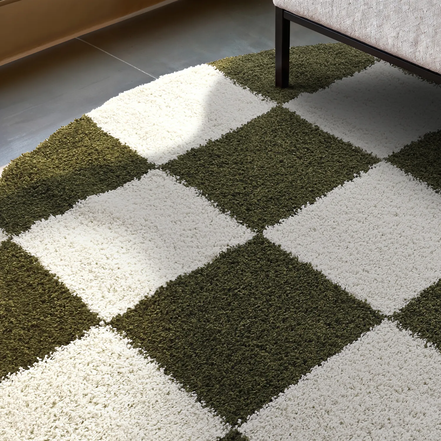 Ronde vloerkleden - Gordes (groen/wit)