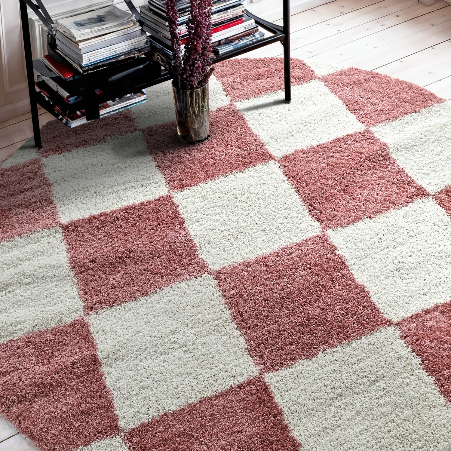 Ronde vloerkleden - Gordes (roze/wit)