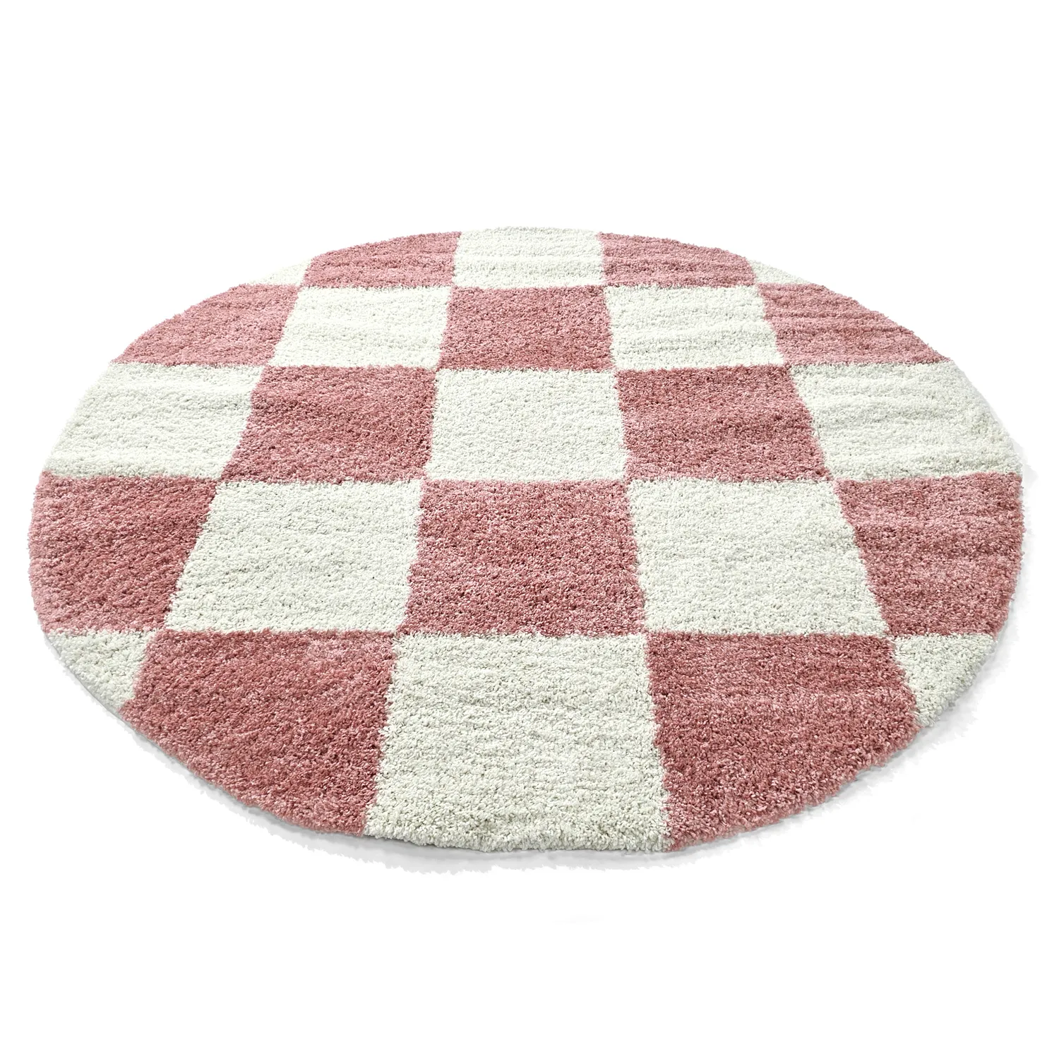 Ronde vloerkleden - Gordes (roze/wit)