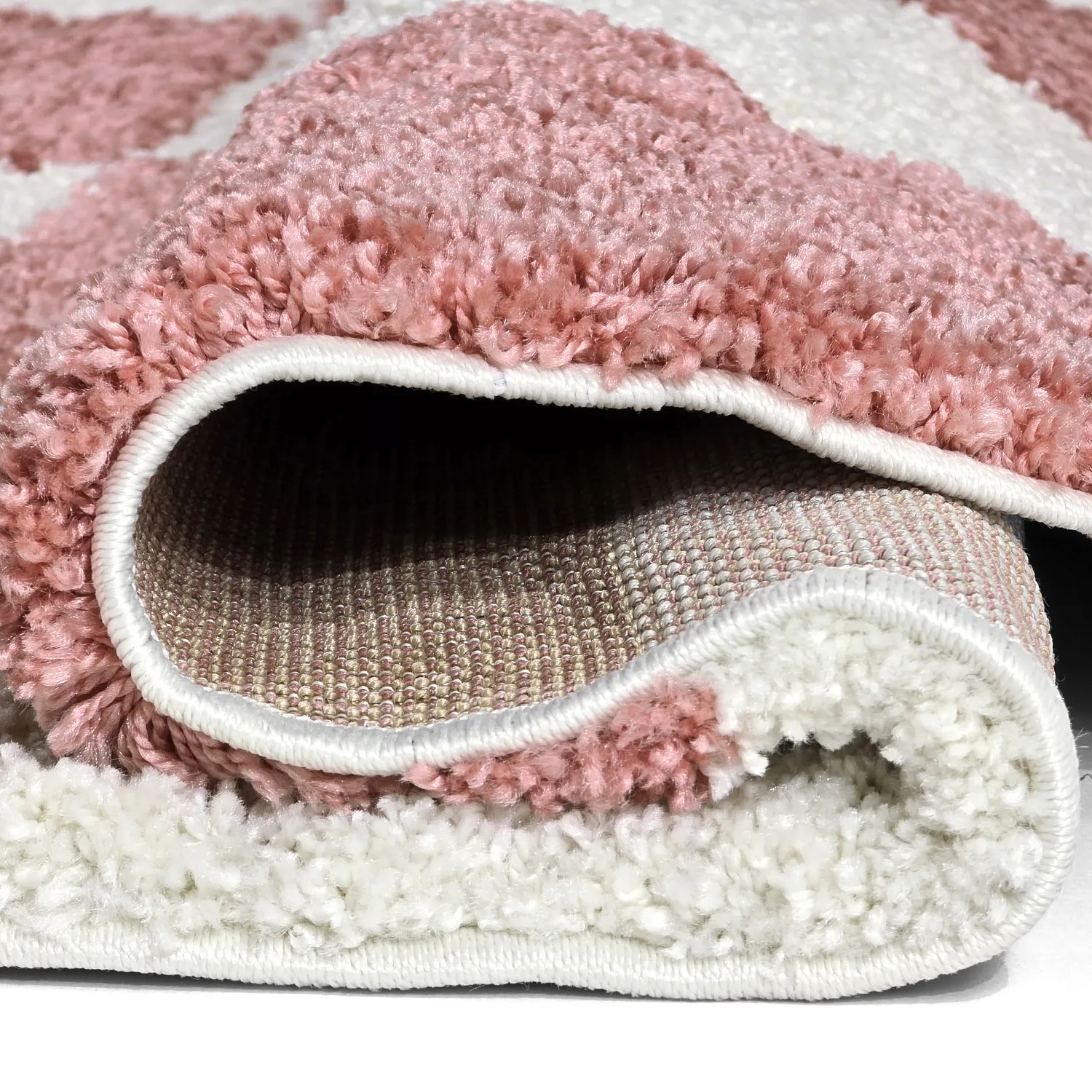 Ronde vloerkleden - Gordes (roze/wit)