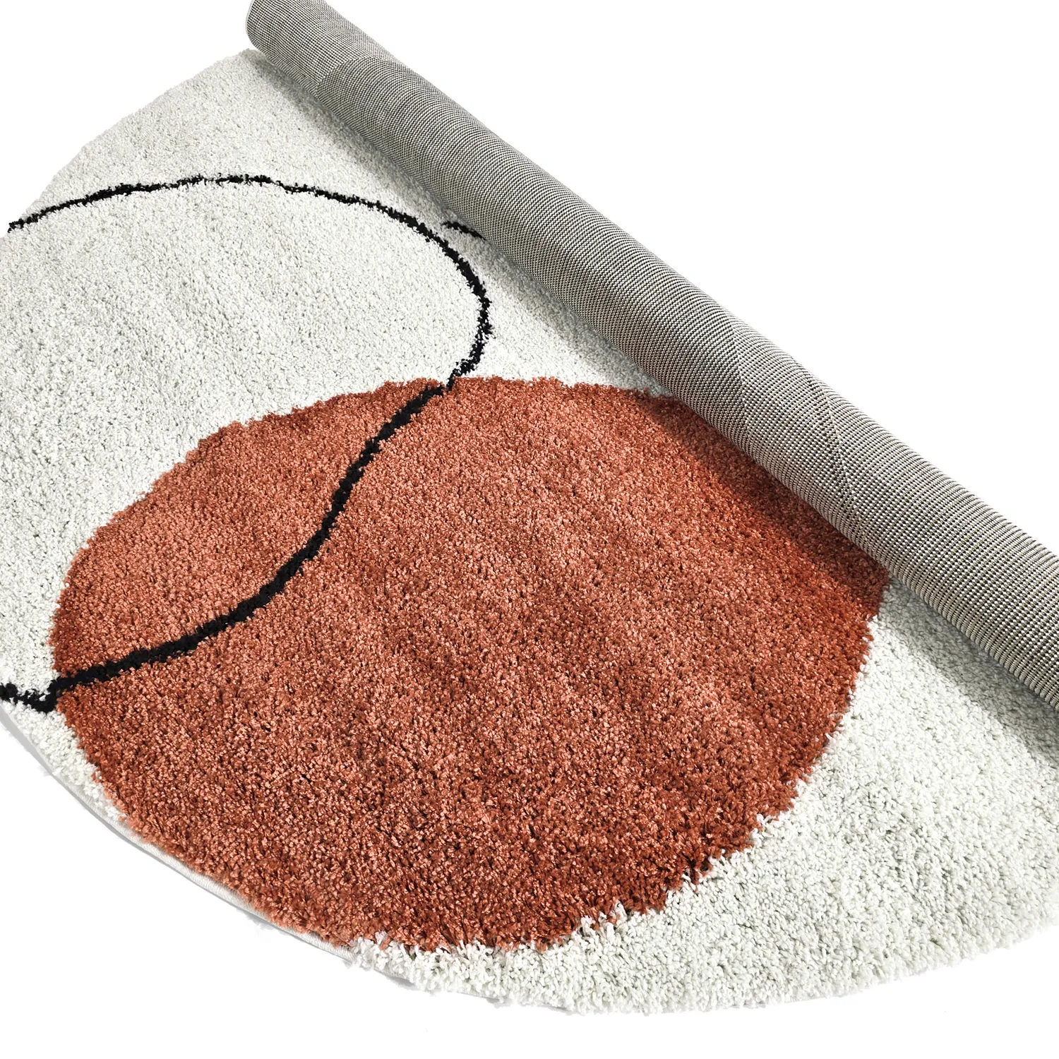 Ronde vloerkleden - Sanghar (wit/oranje/groen)