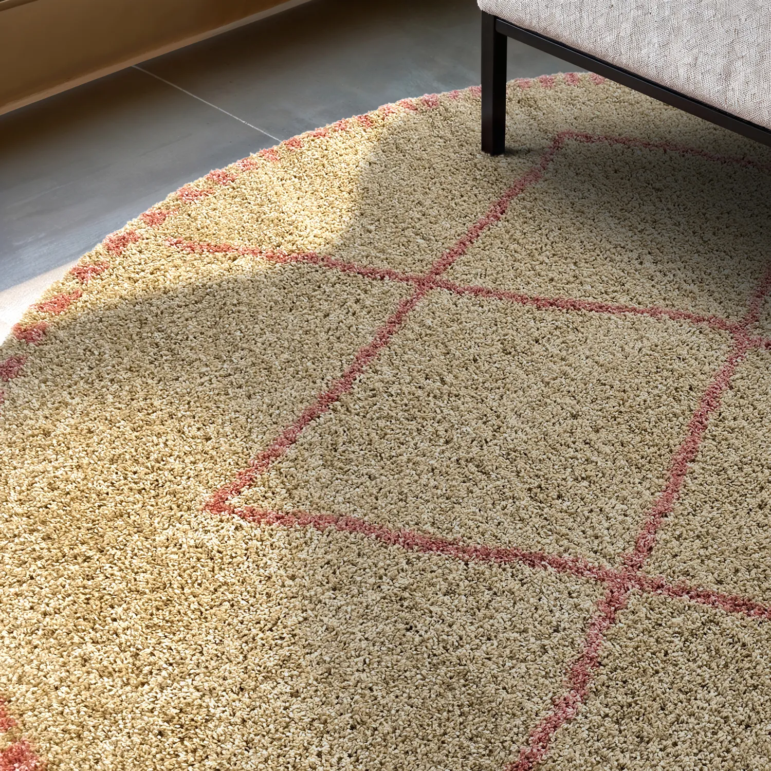 Ronde vloerkleden - Tiznit (beige/roze)
