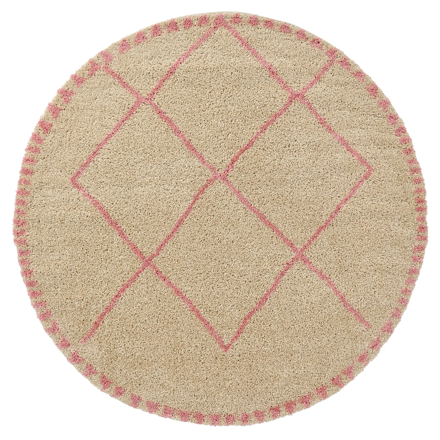 Ronde vloerkleden - Tiznit (beige/roze)
