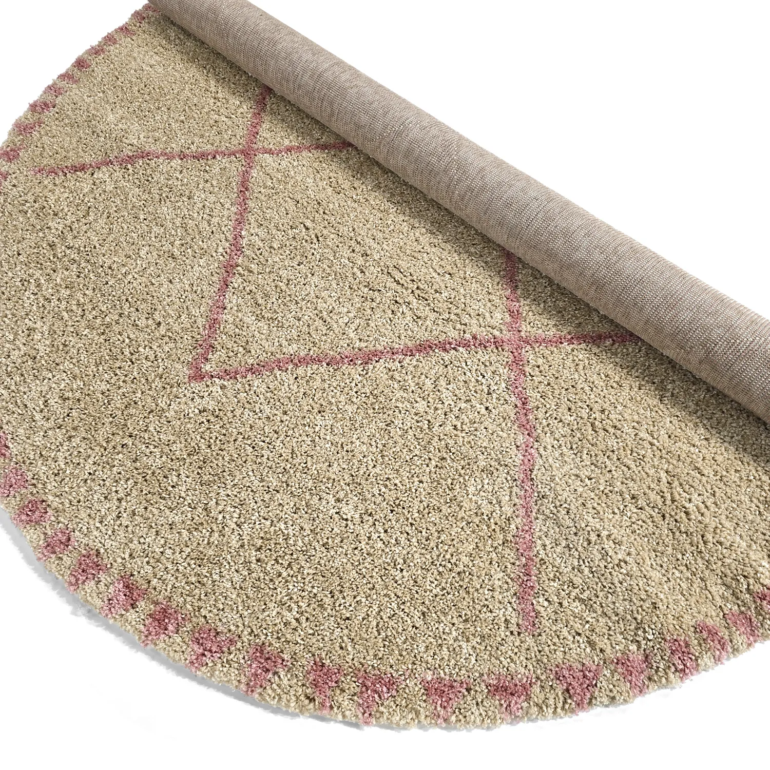 Ronde vloerkleden - Tiznit (beige/roze)