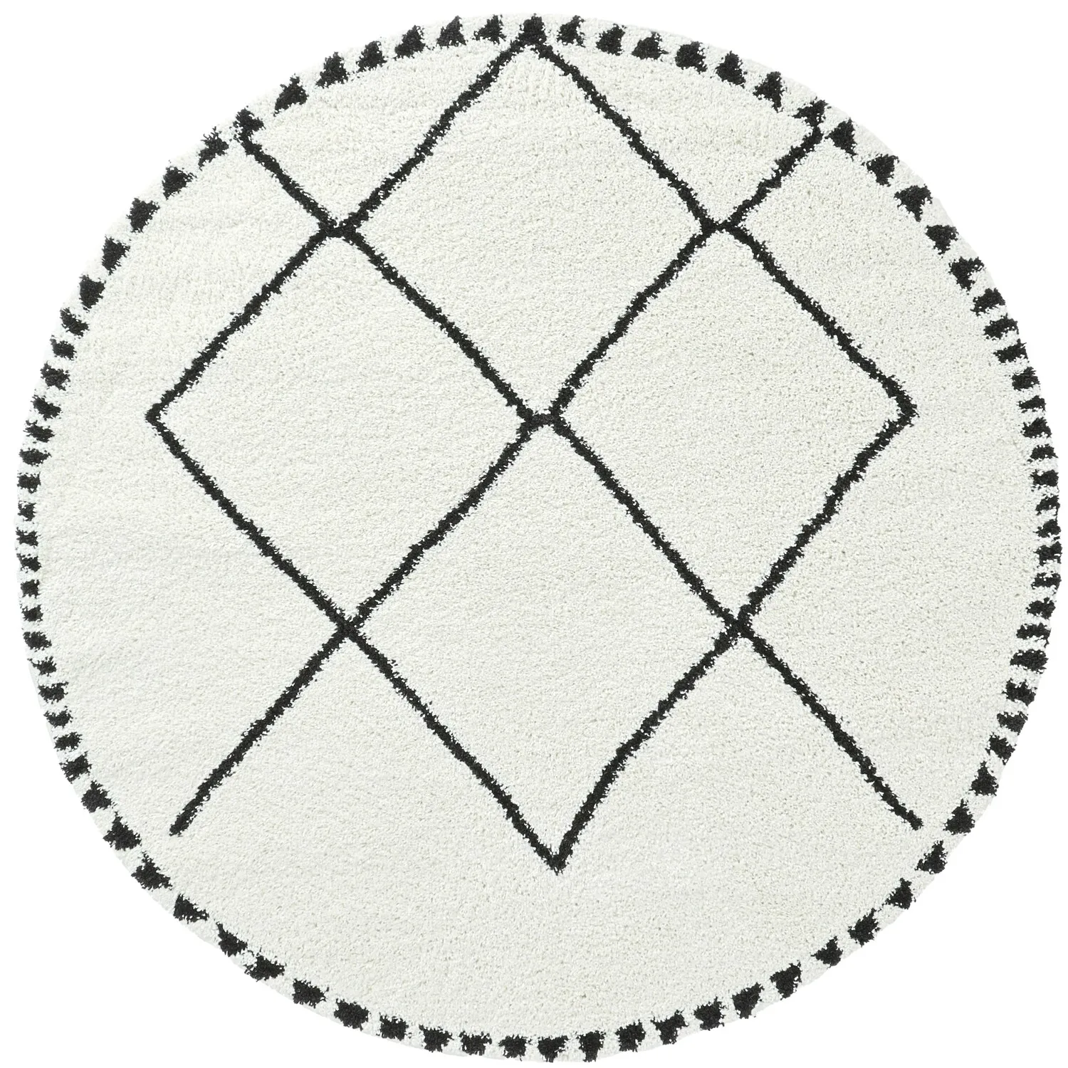 Ronde vloerkleden - Tiznit (wit/zwart)