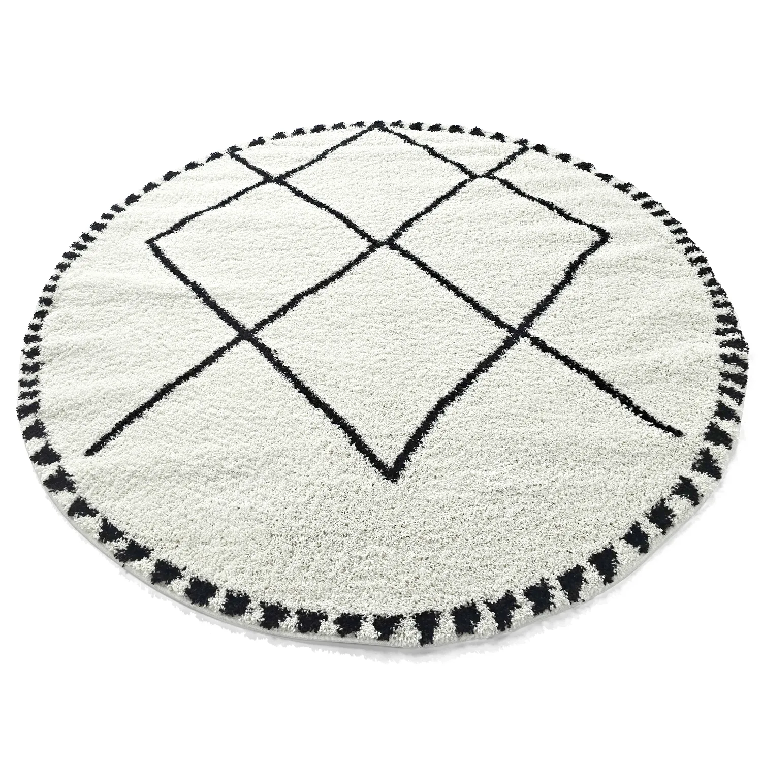 Ronde vloerkleden - Tiznit (wit/zwart)