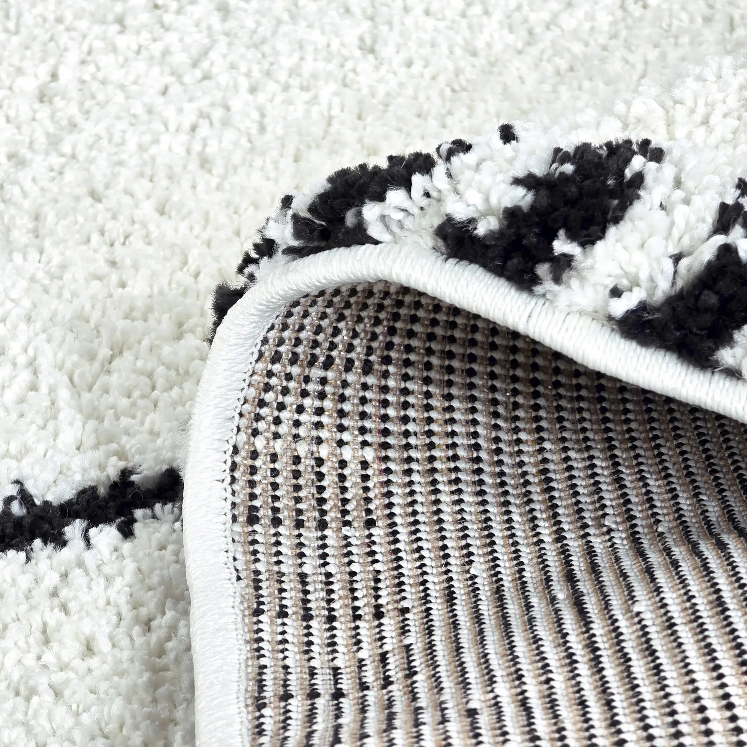 Ronde vloerkleden - Tiznit (wit/zwart)