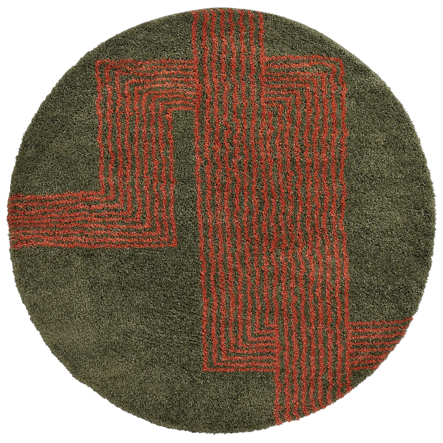 Ronde vloerkleden - Zagora (groen/oranje)