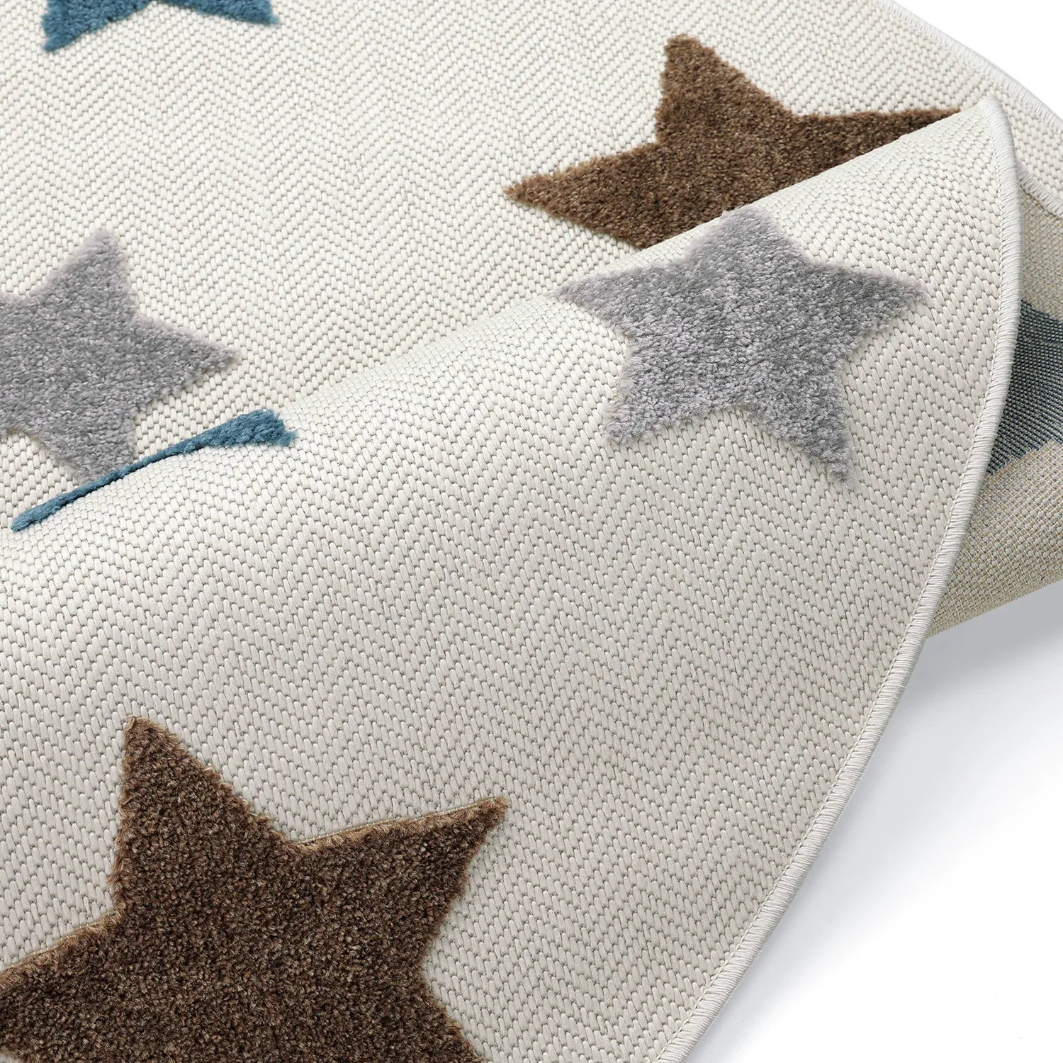 Rond kindertapijt - Stars (crème/multi)