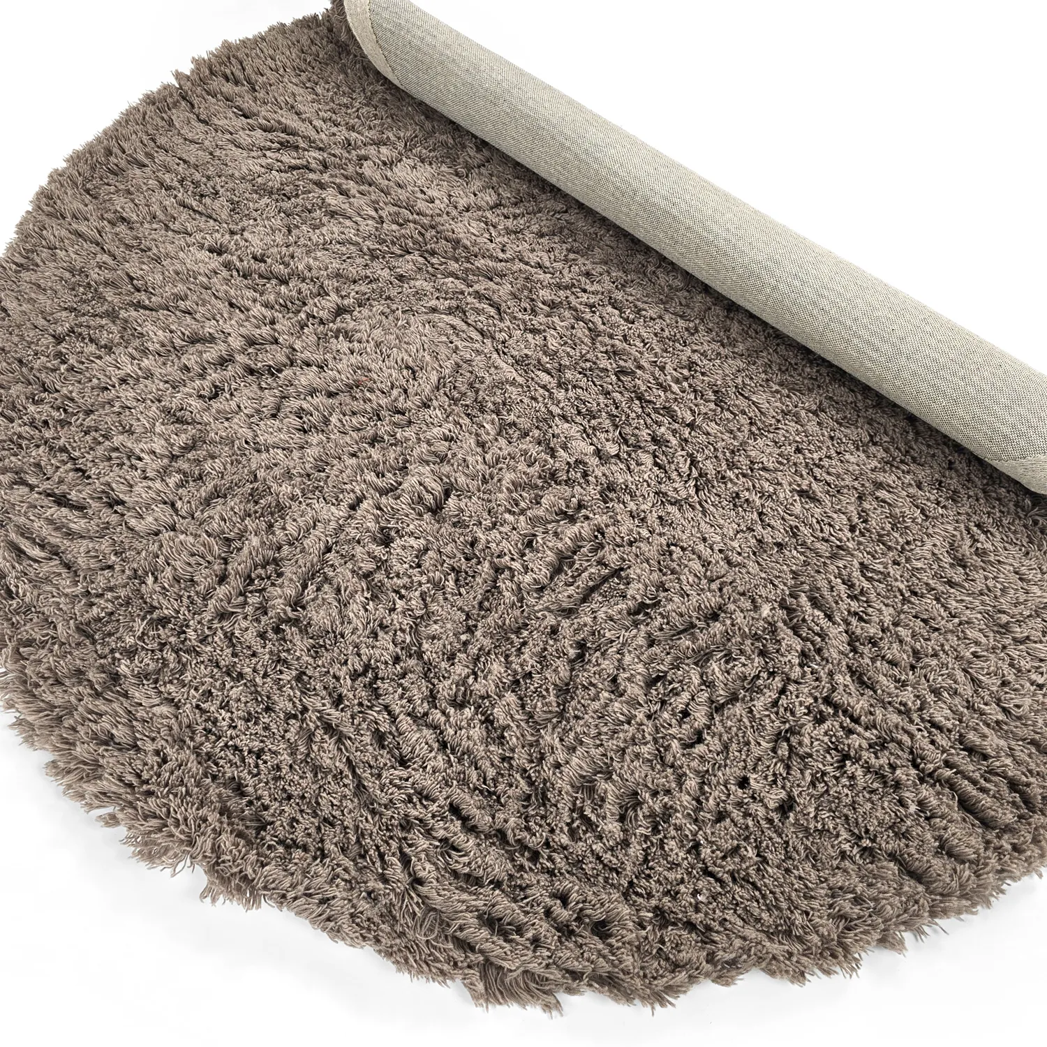 Rond vloerkleed - Aliste Wool Shaggy (bruin)
