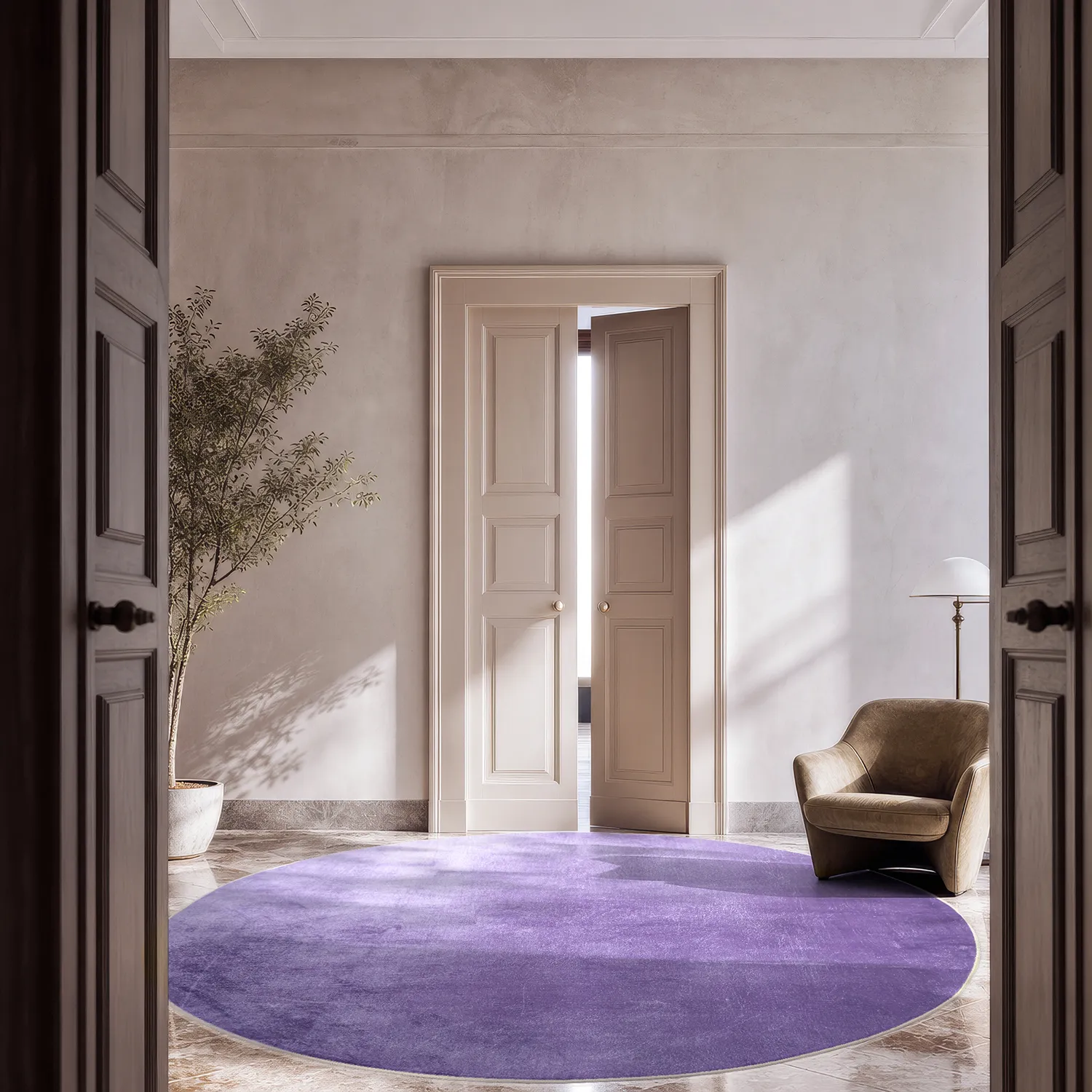 Rond vloerkleed - Artena (paars)