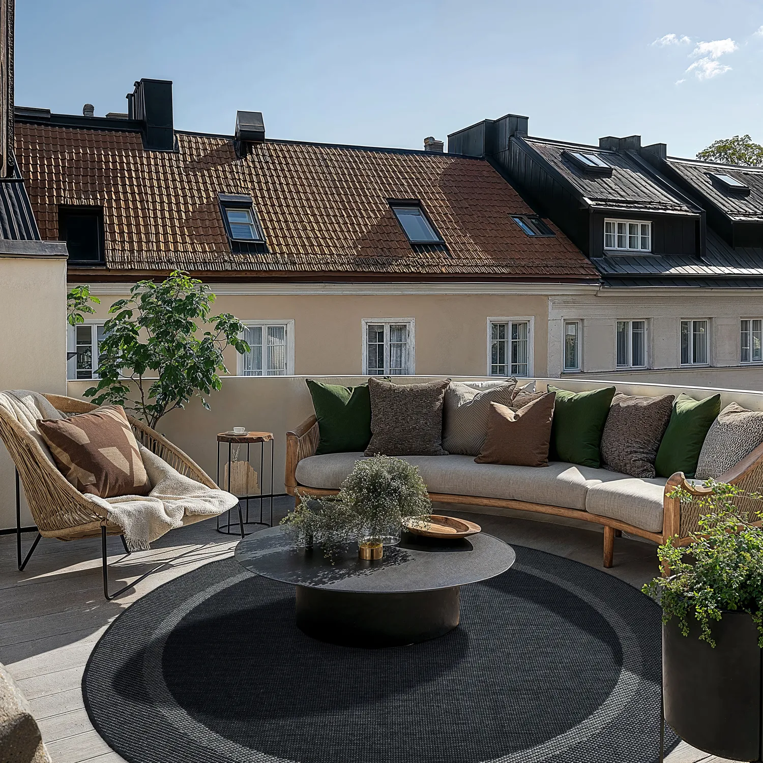 Rond vloerkleed - Indoor/Outdoor Alta (antraciet)