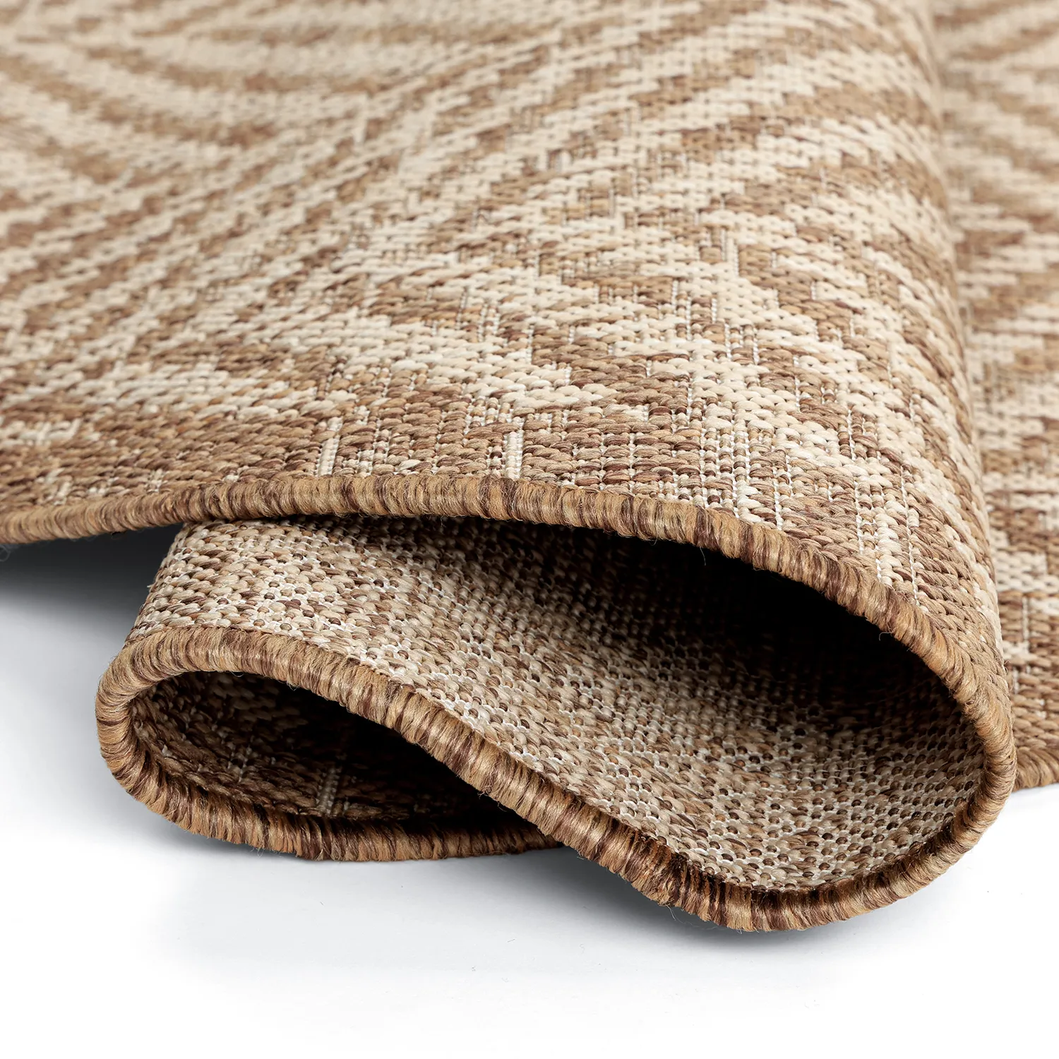 Rond vloerkleed - Indoor/Outdoor Donora (bruin)