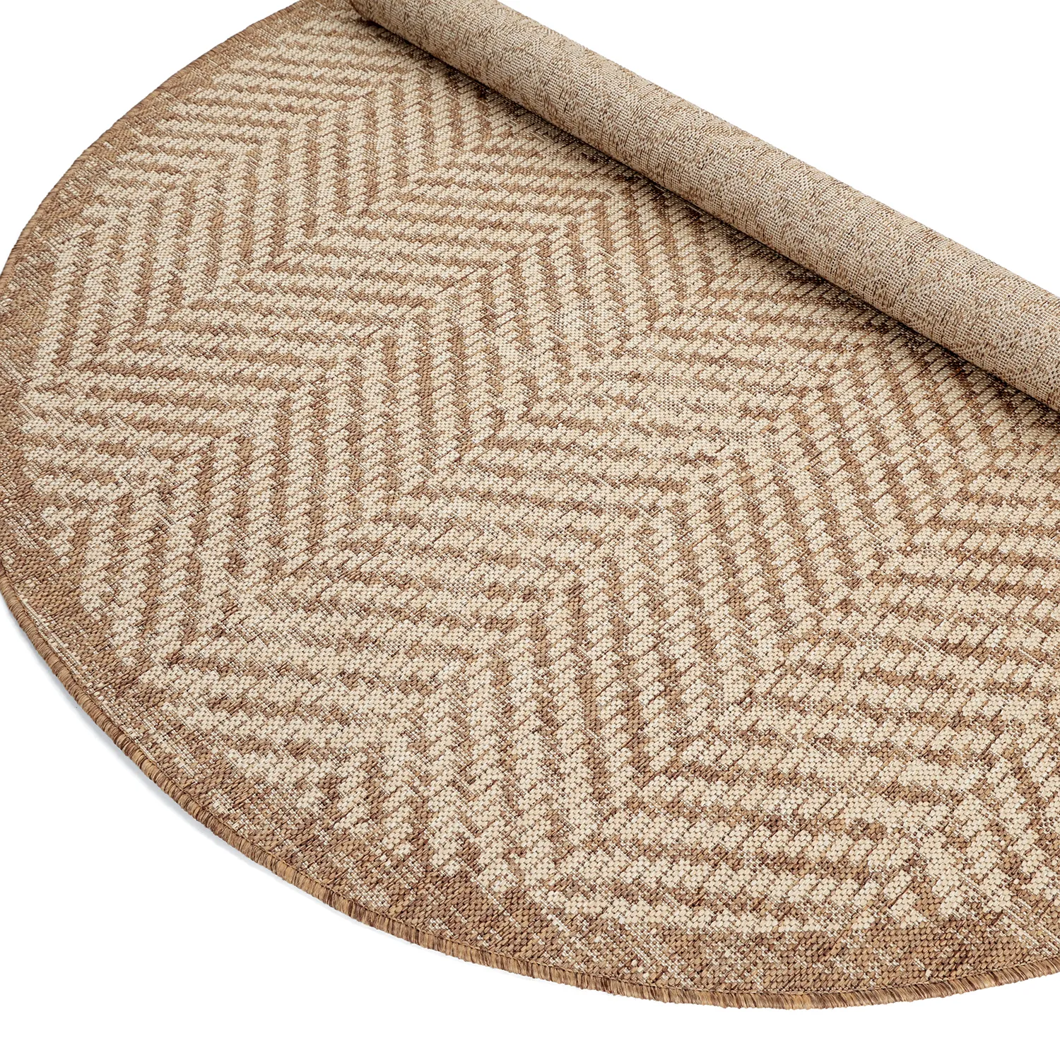 Rond vloerkleed - Indoor/Outdoor Donora (bruin)