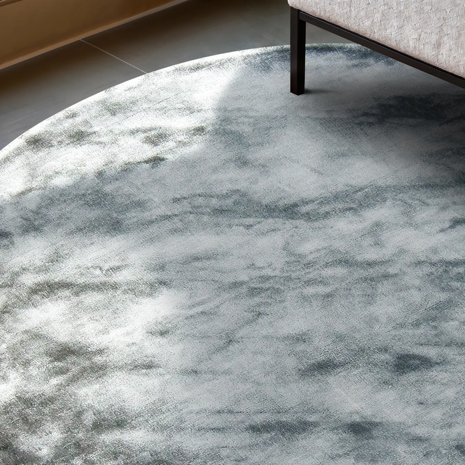 Rond vloerkleed - Jodhpur Special Luxury Edition (blauw/grijs)