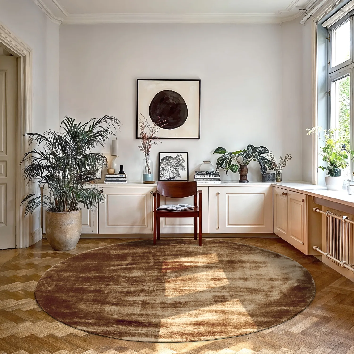 Rond vloerkleed - Jodhpur Special Luxury Edition (bruin)