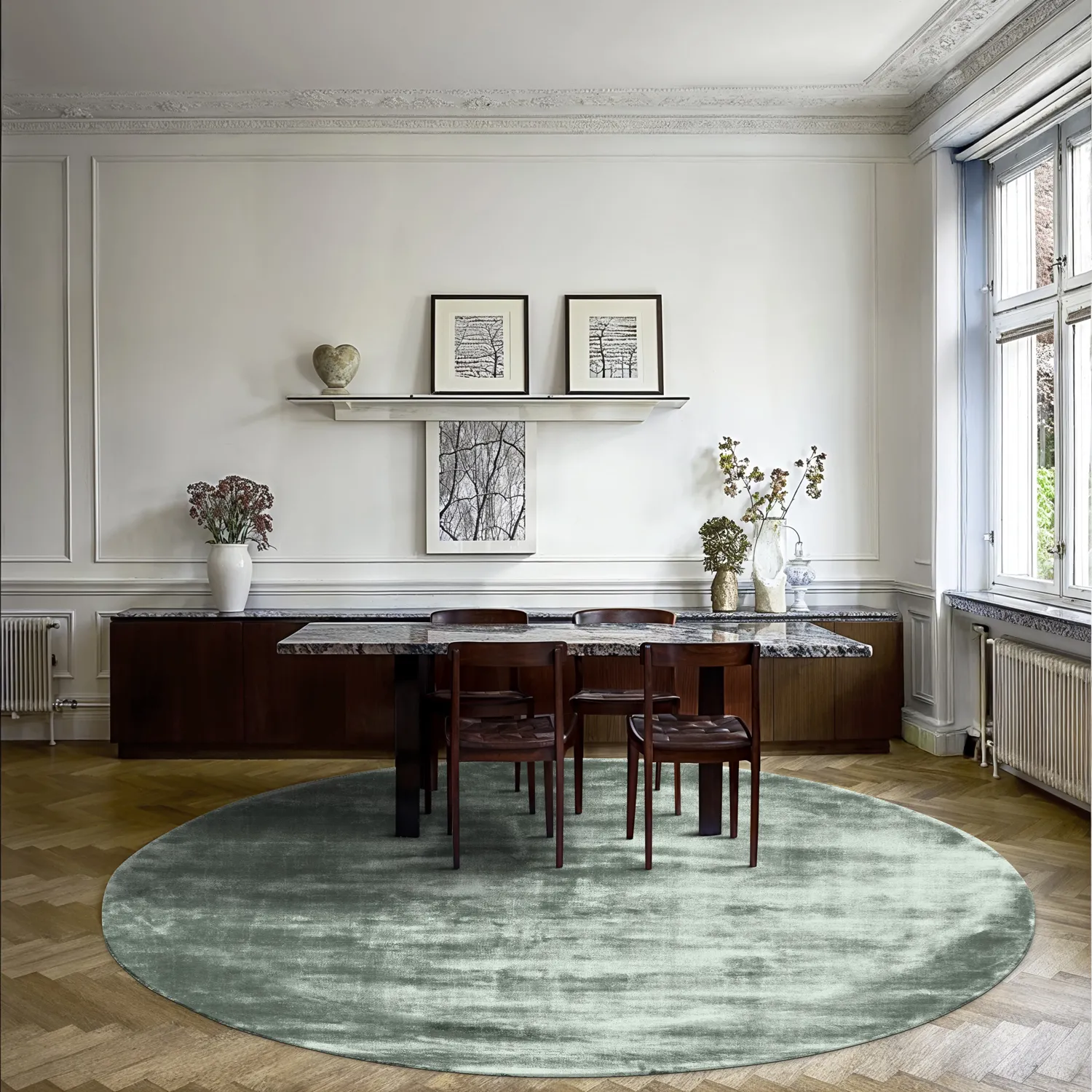 Rond vloerkleed - Jodhpur Special Luxury Edition (groen)