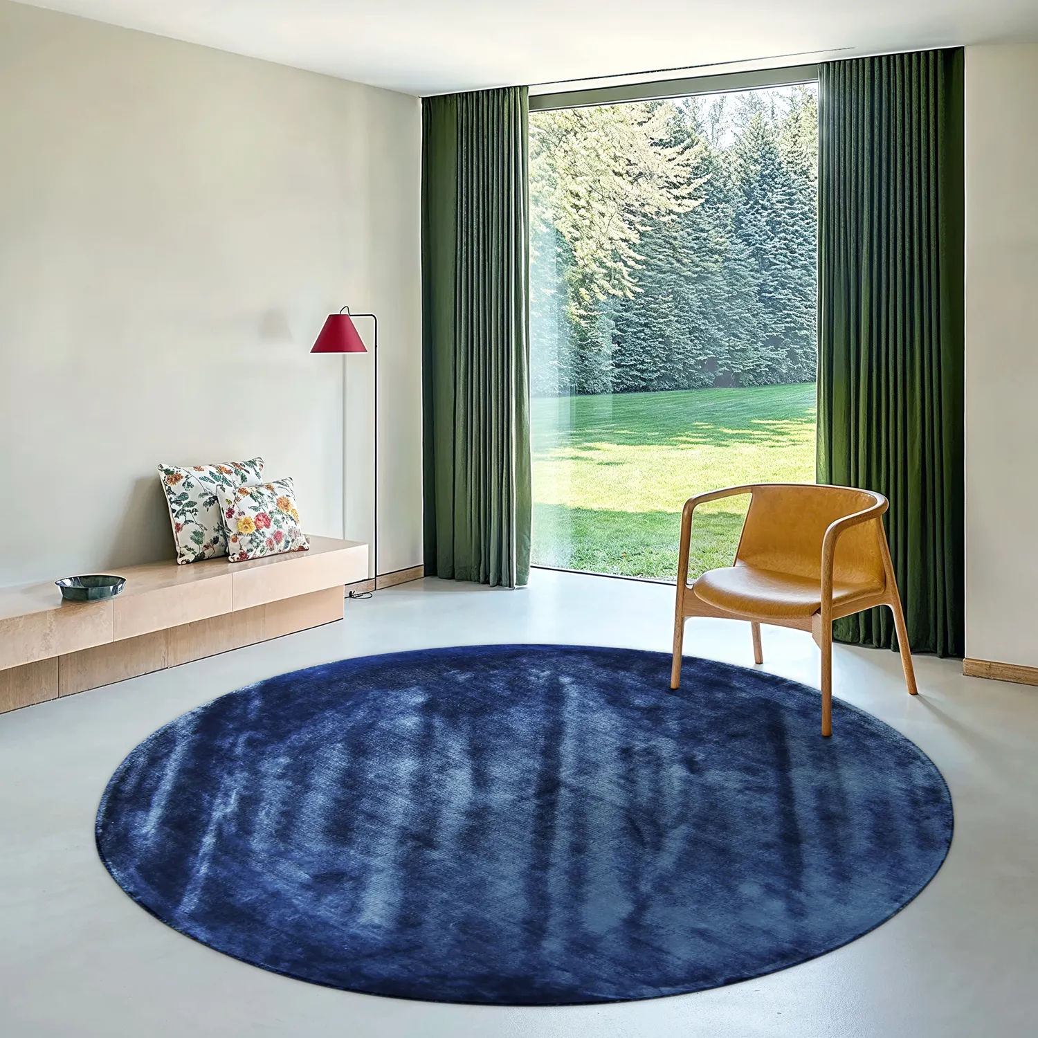 Rond vloerkleed - Jodhpur Special Luxury Edition Viscose (blauw)