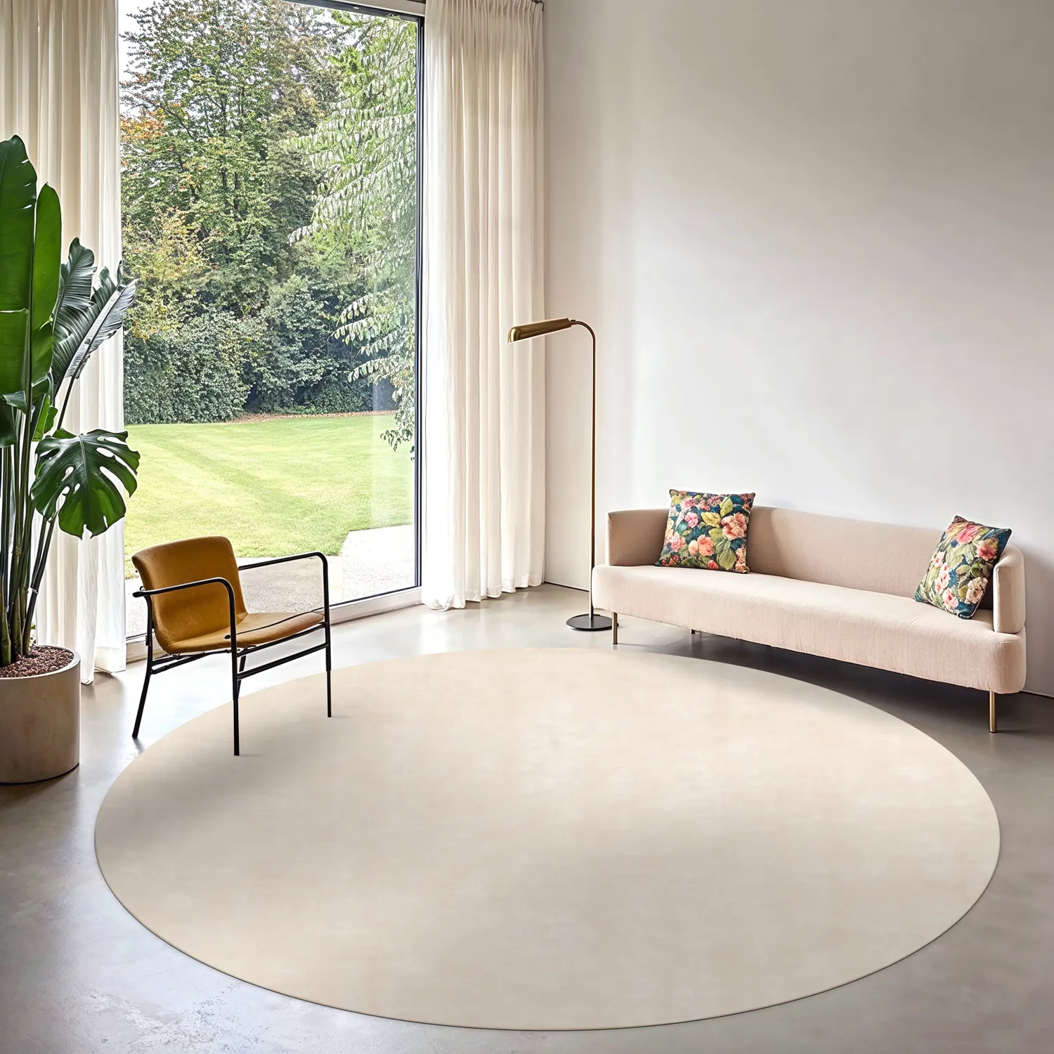 Rond vloerkleed - Jodhpur Special Luxury Edition Viscose (lichtbeige)