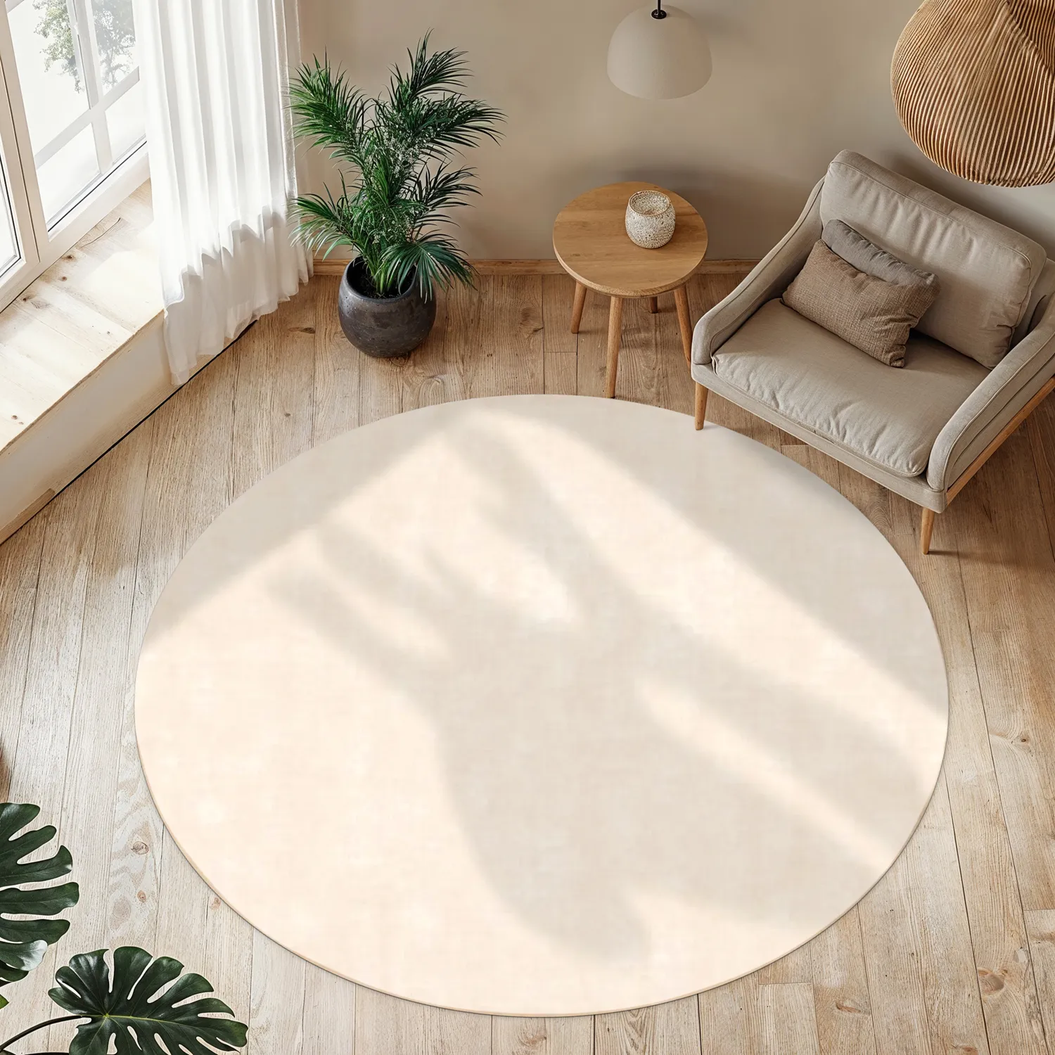 Rond vloerkleed - Jodhpur Special Luxury Edition Viscose (lichtbeige)