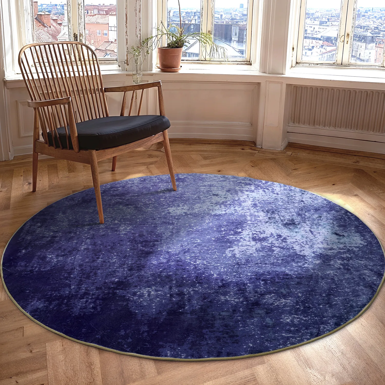 Rond vloerkleed - Lynton (paars)