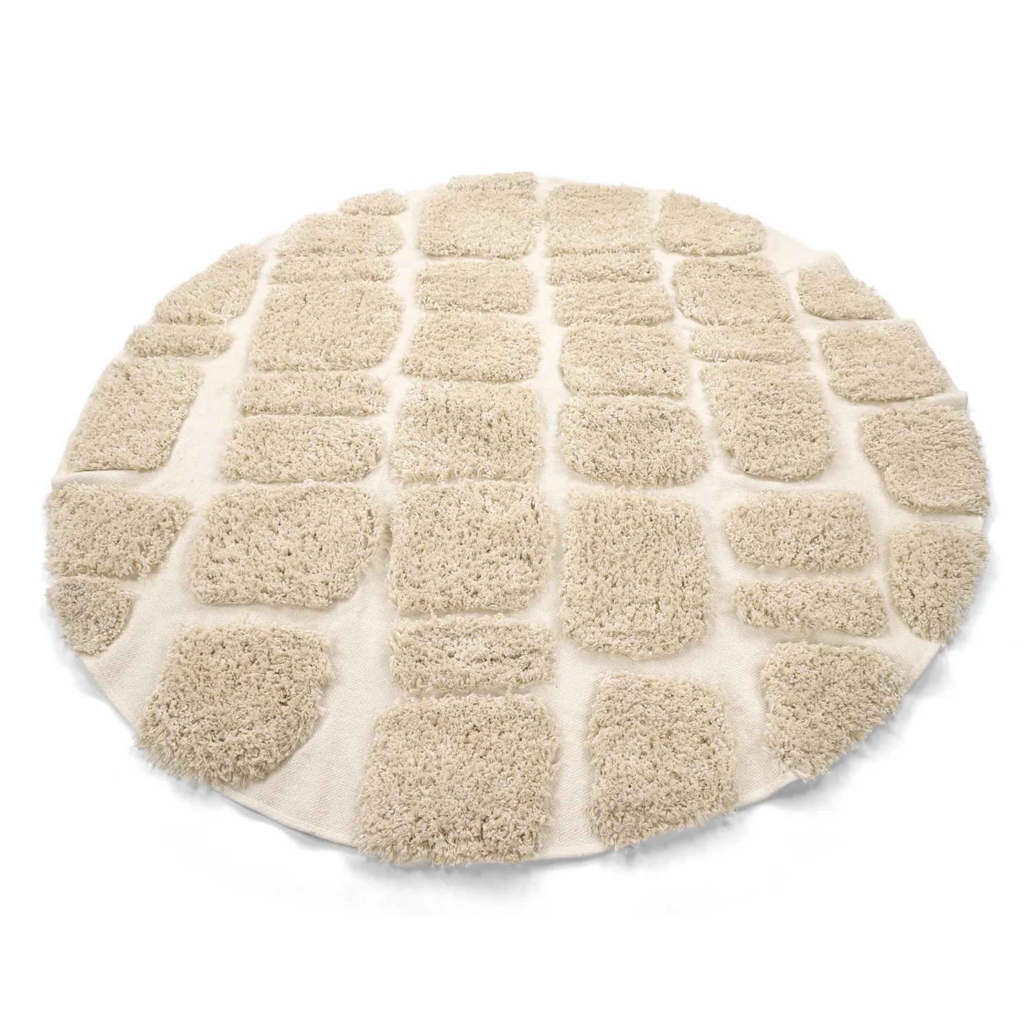 Rond vloerkleed - Otranto Natural Cotton Shaggy (gebroken wit)