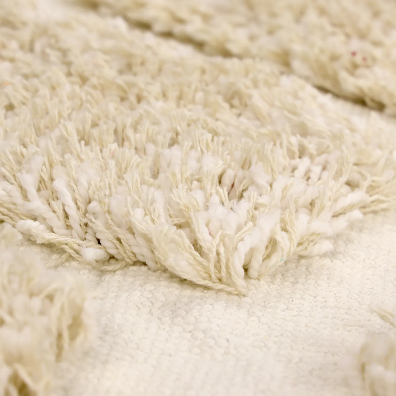 Rond vloerkleed - Otranto Natural Cotton Shaggy (gebroken wit)