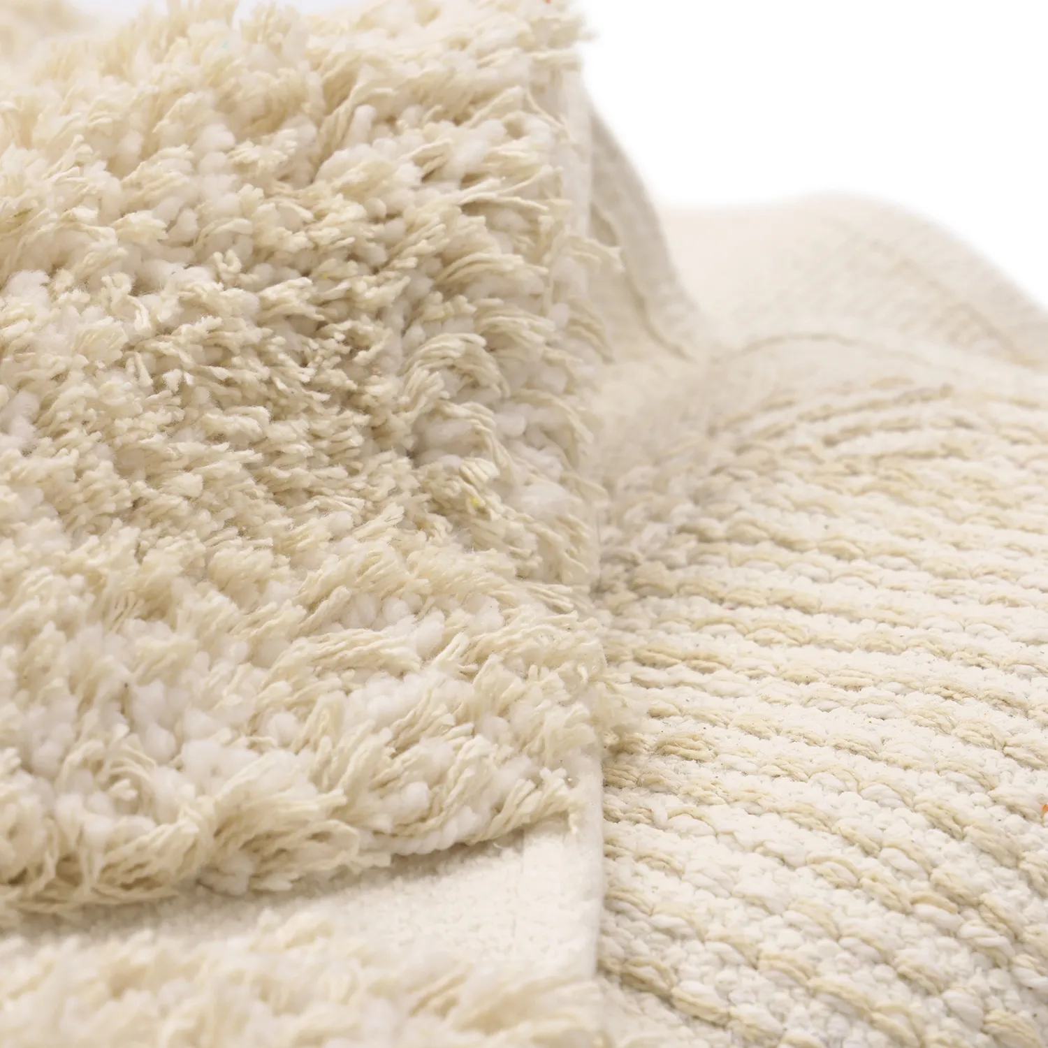 Rond vloerkleed - Otranto Natural Cotton Shaggy (gebroken wit)