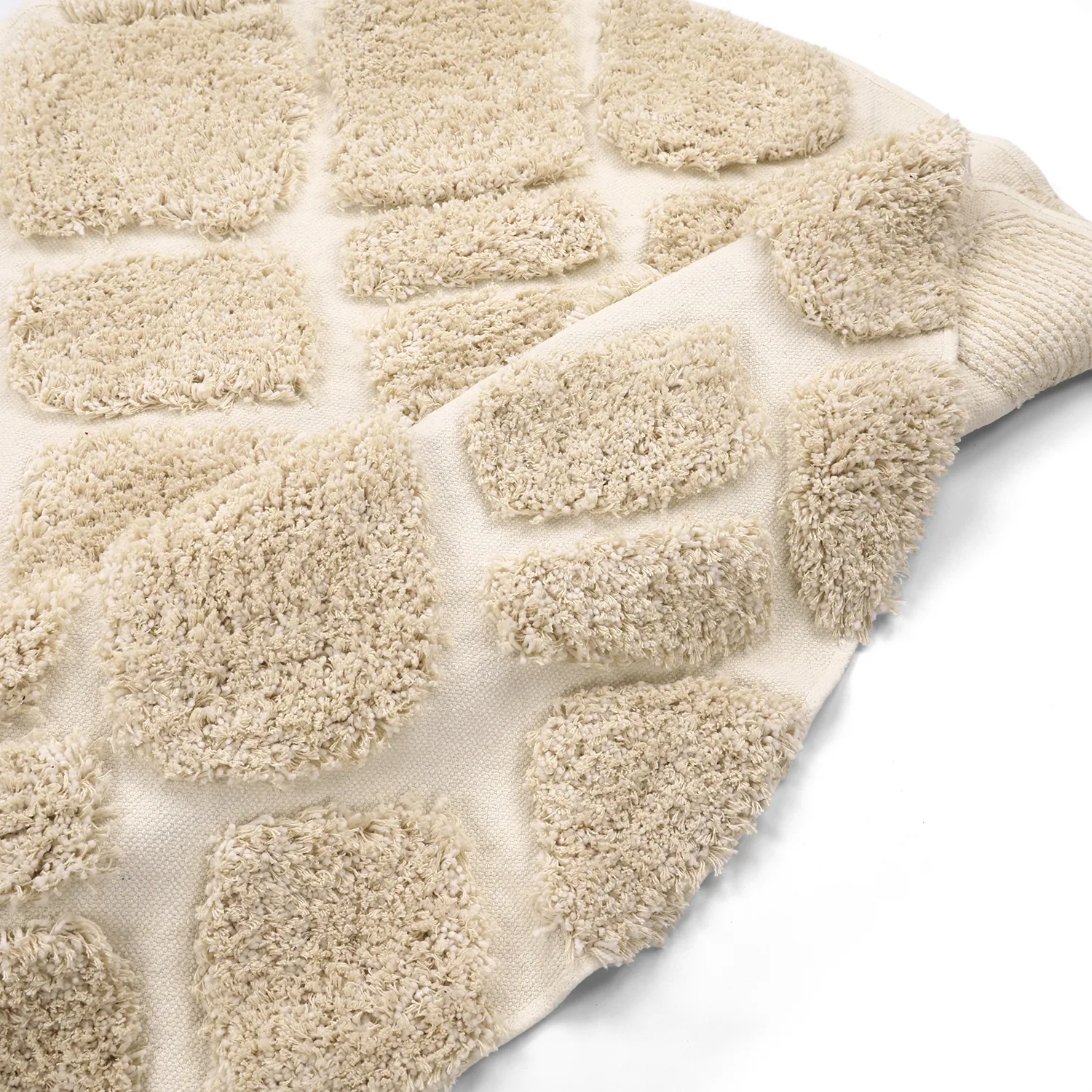 Rond vloerkleed - Otranto Natural Cotton Shaggy (gebroken wit)