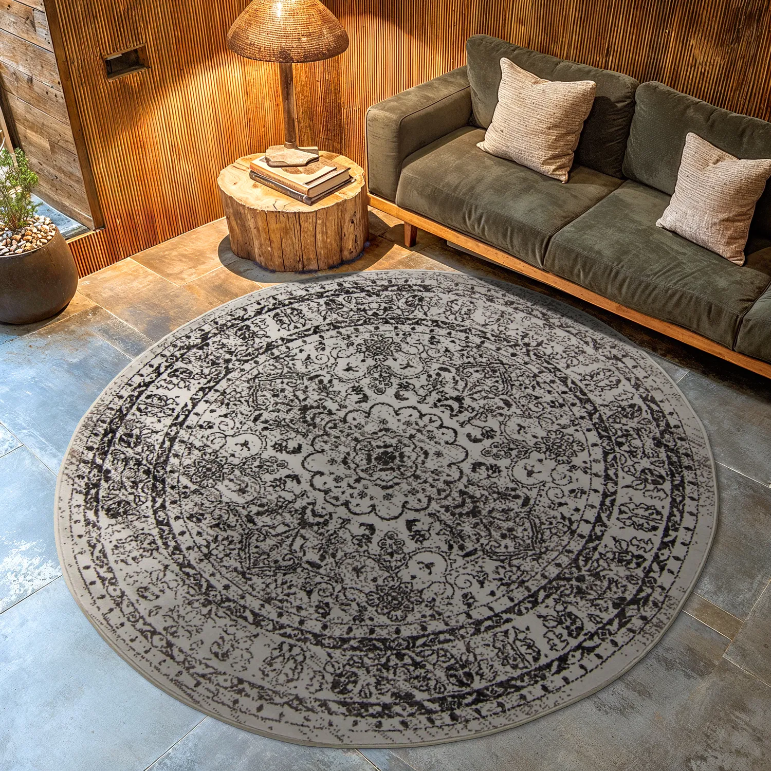 Rond vloerkleed - Peking Noble (grijs)