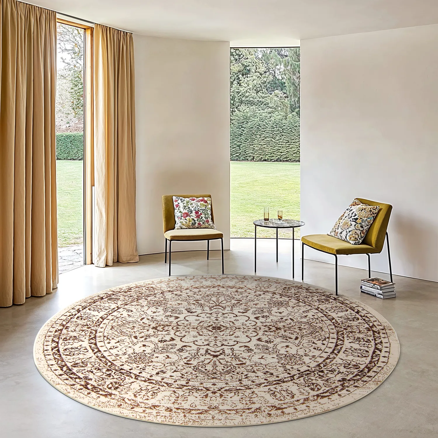 Rond vloerkleed - Peking Noble (wit)