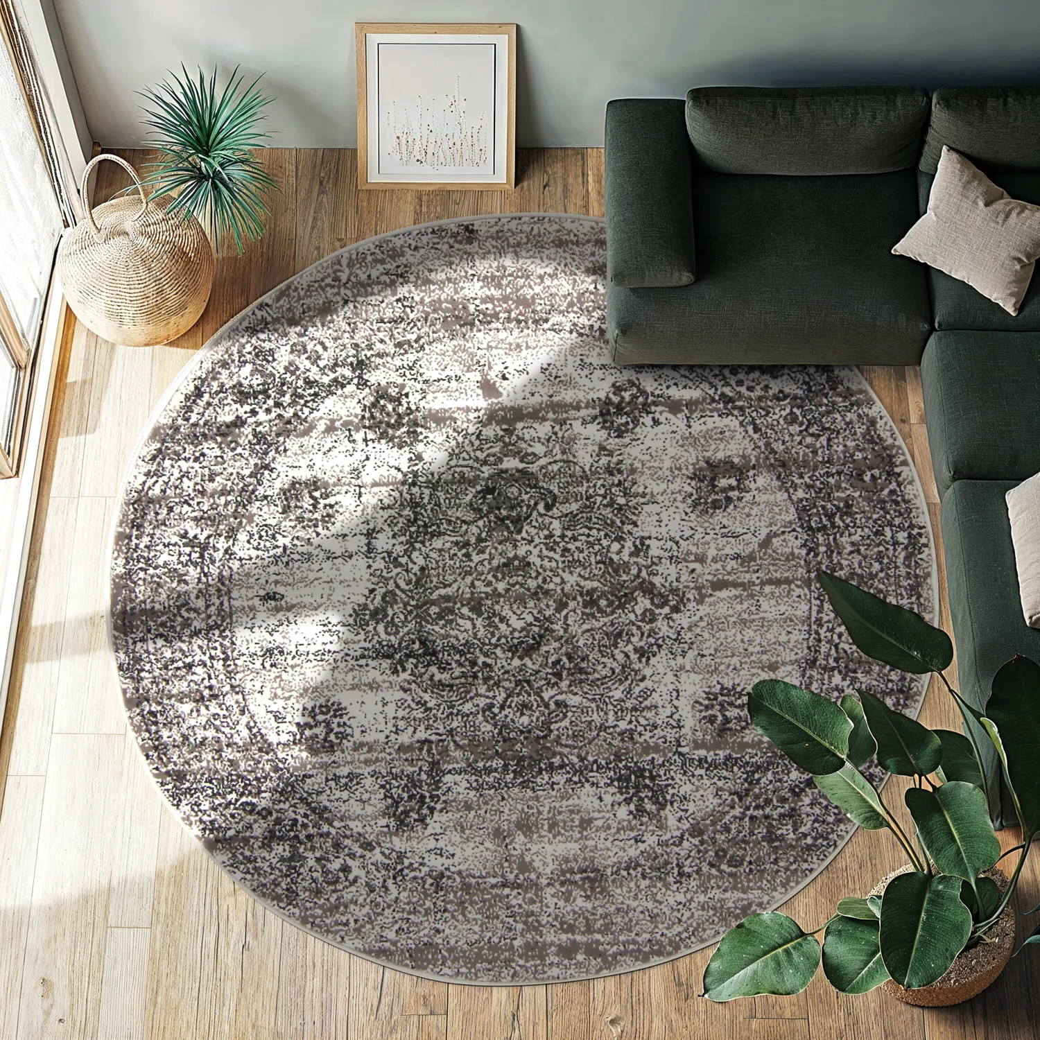 Rond vloerkleed - Peking Royal (grijs)