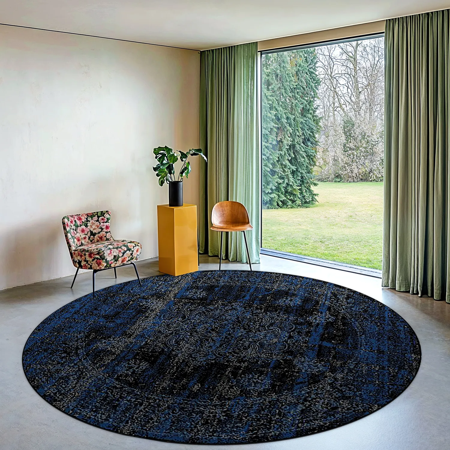 Rond vloerkleed - Peking Royal (marineblauw)