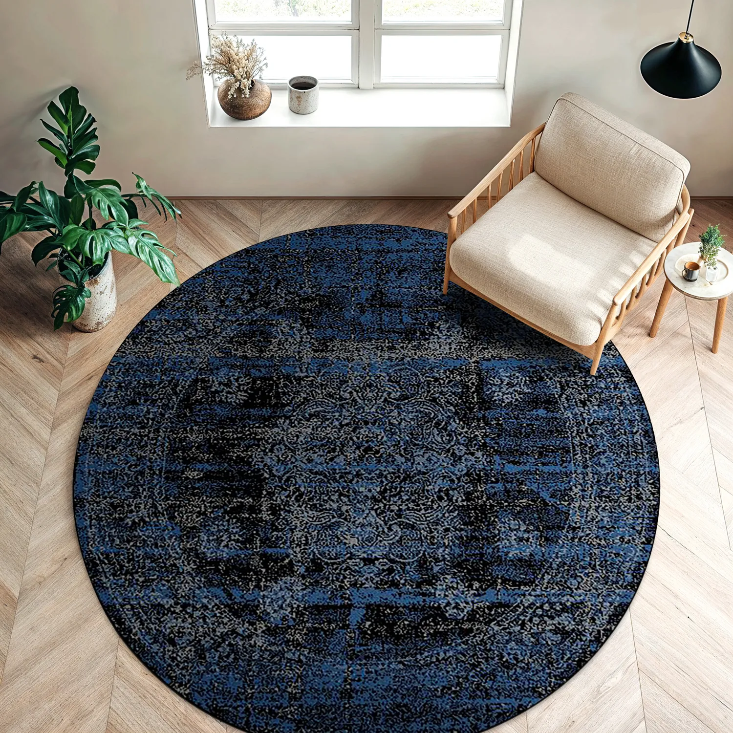 Rond vloerkleed - Peking Royal (marineblauw)
