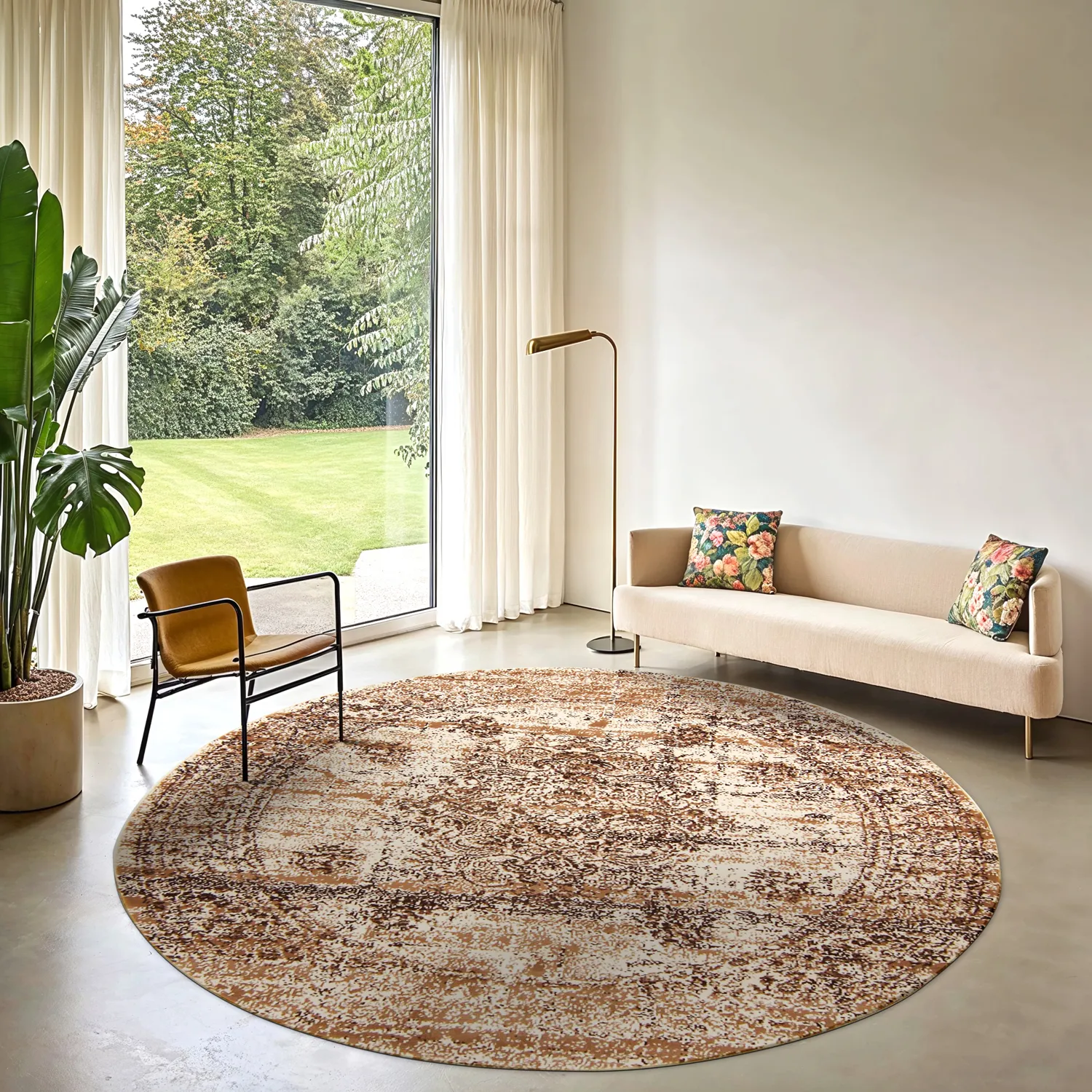 Rond vloerkleed - Peking Royal (wit)