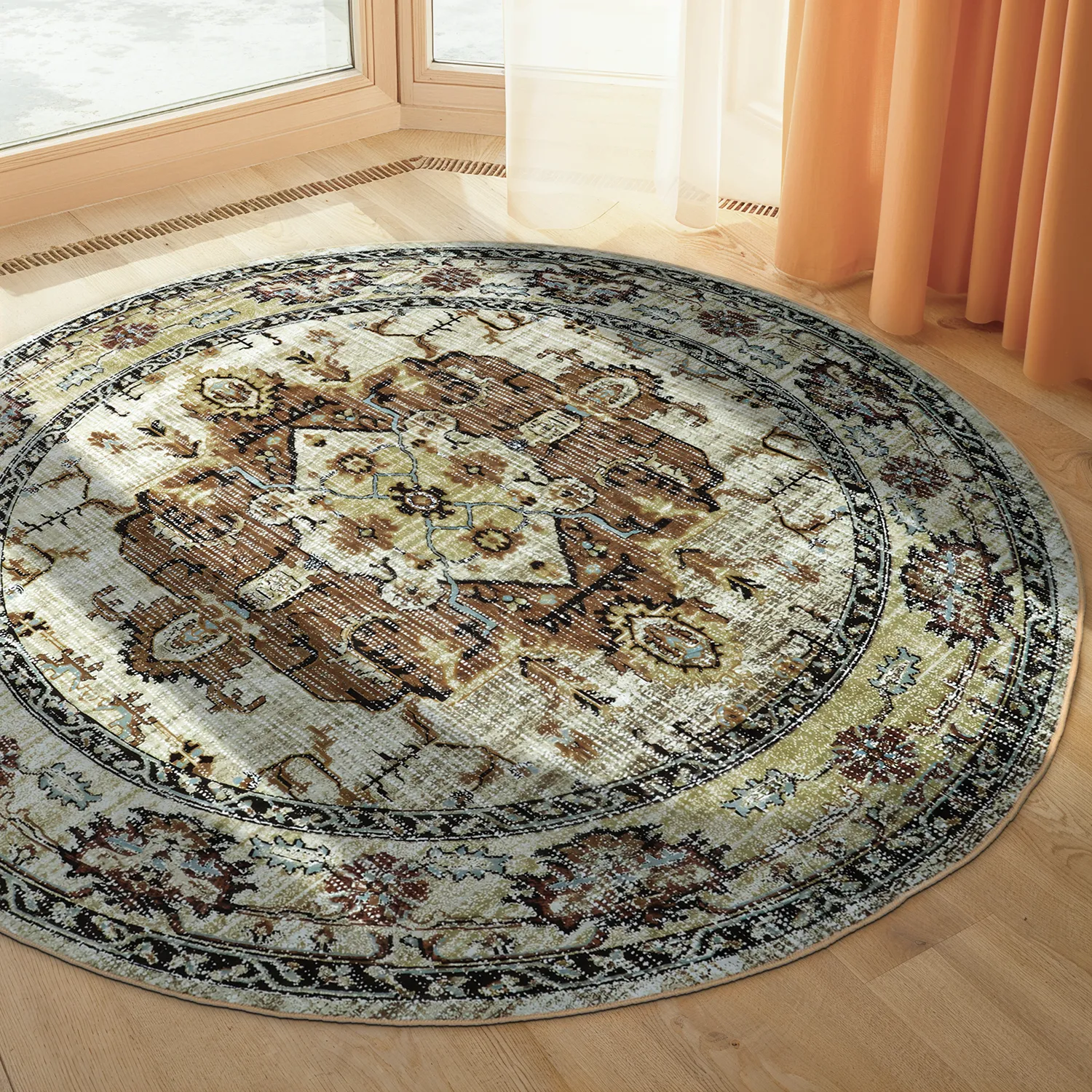 Rond vloerkleed - Siliana (beige)