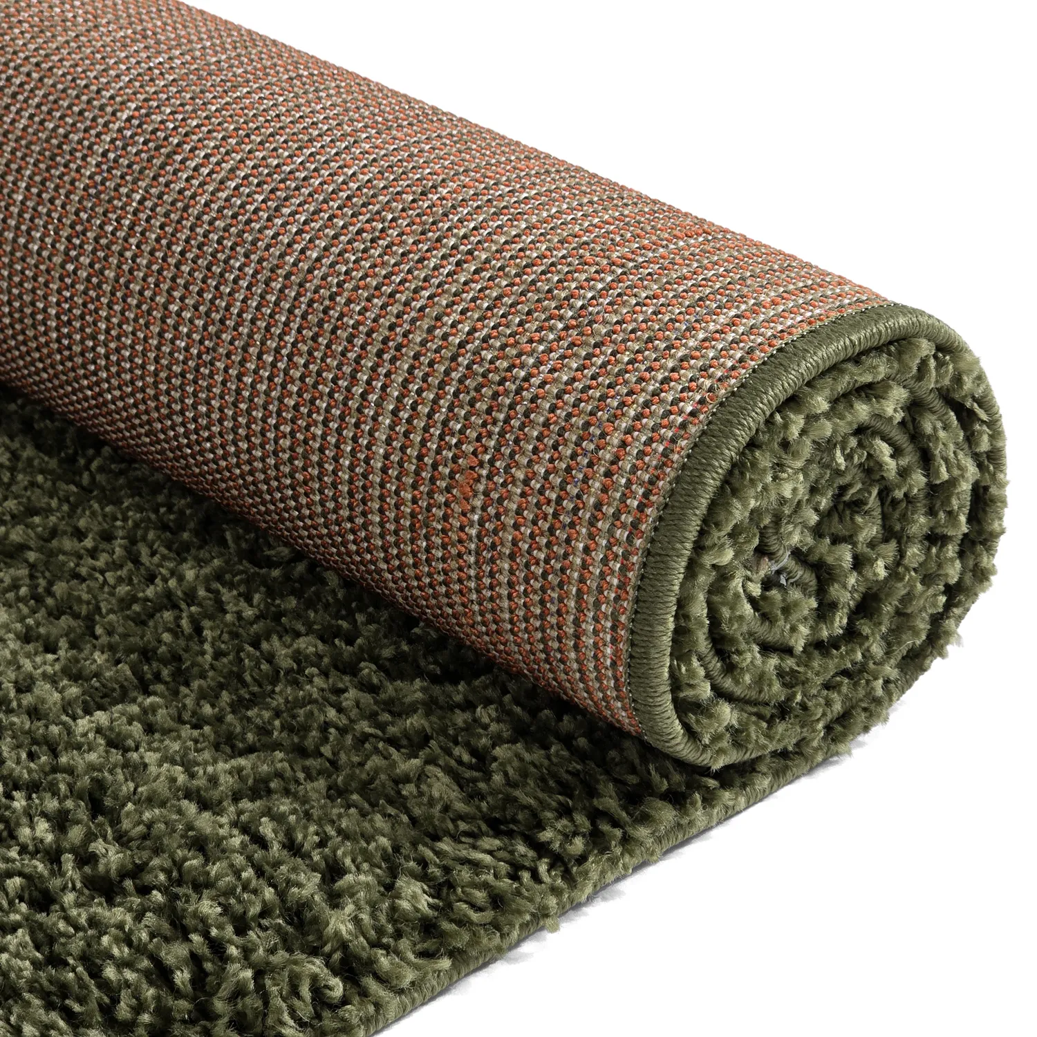 Hoogpolig vloerkleed - Alsace (groen/wit/oranje)