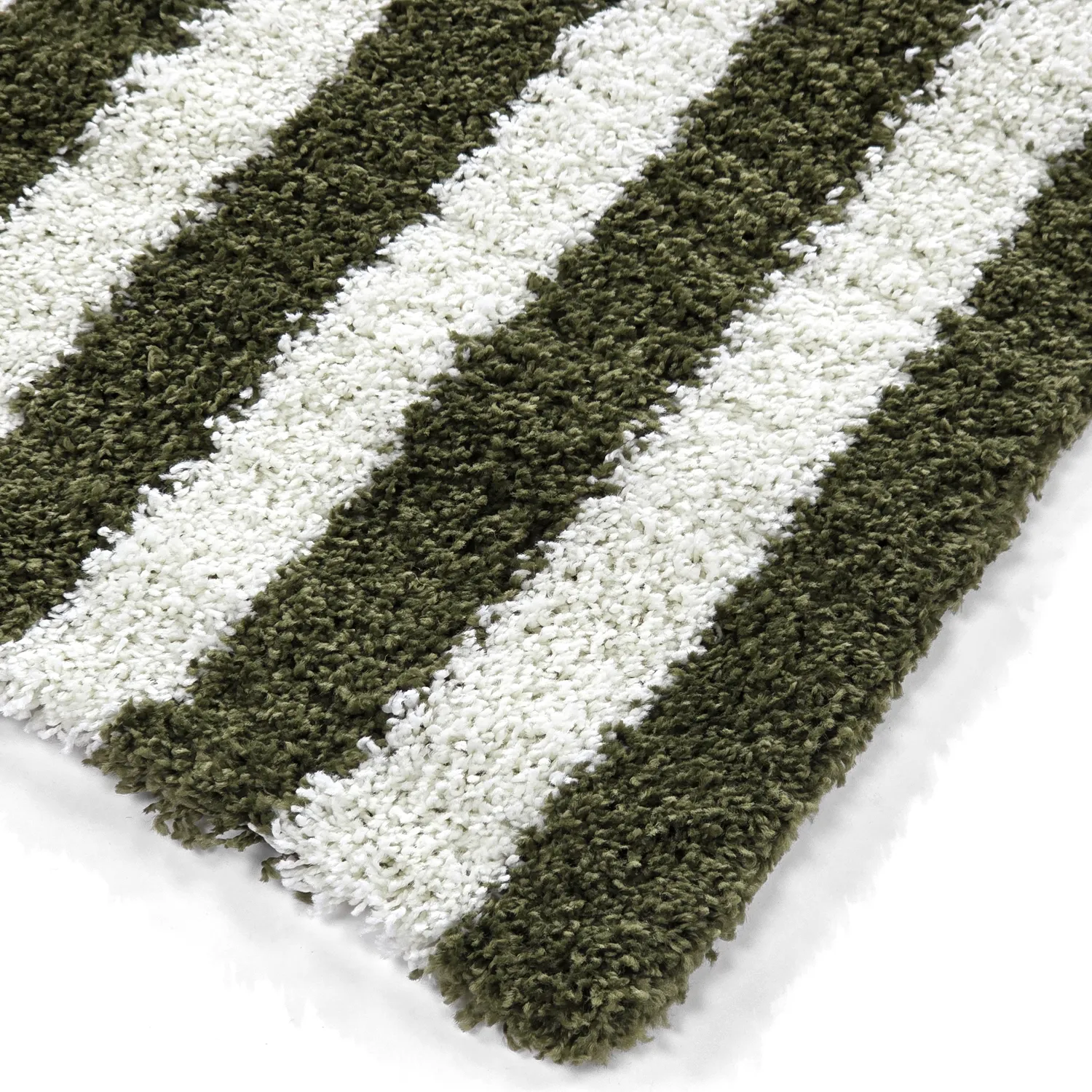 Hoogpolig vloerkleed - Imilchil (wit/groen)