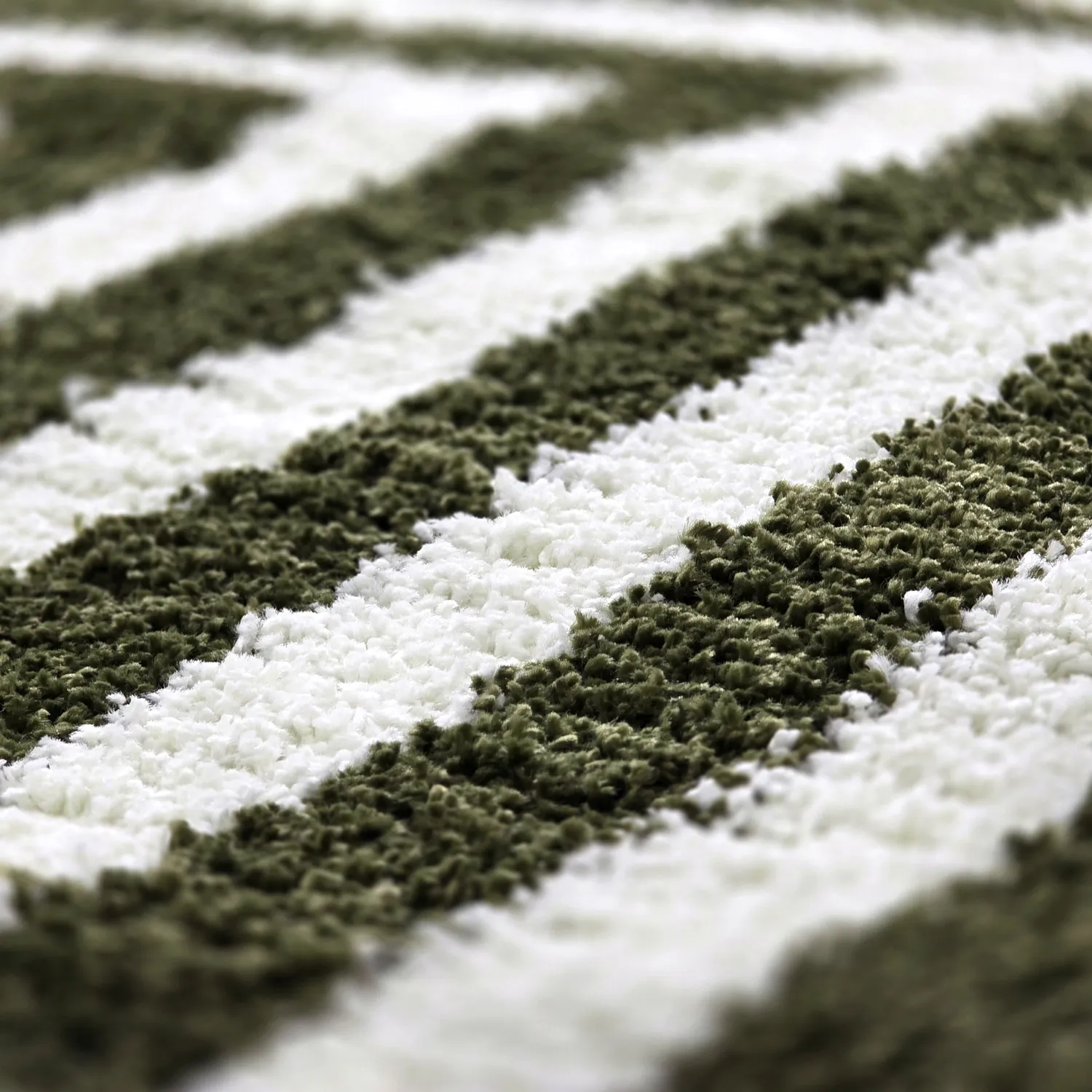 Hoogpolig vloerkleed - Imilchil (wit/groen)