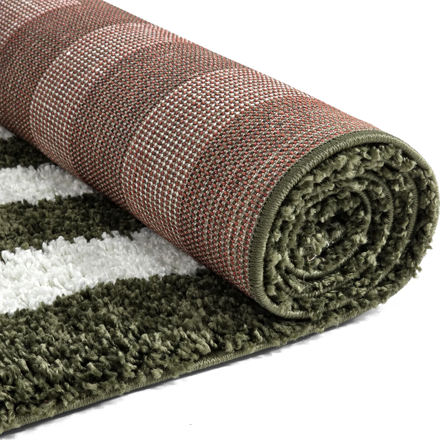 Hoogpolig vloerkleed - Imilchil (wit/groen)