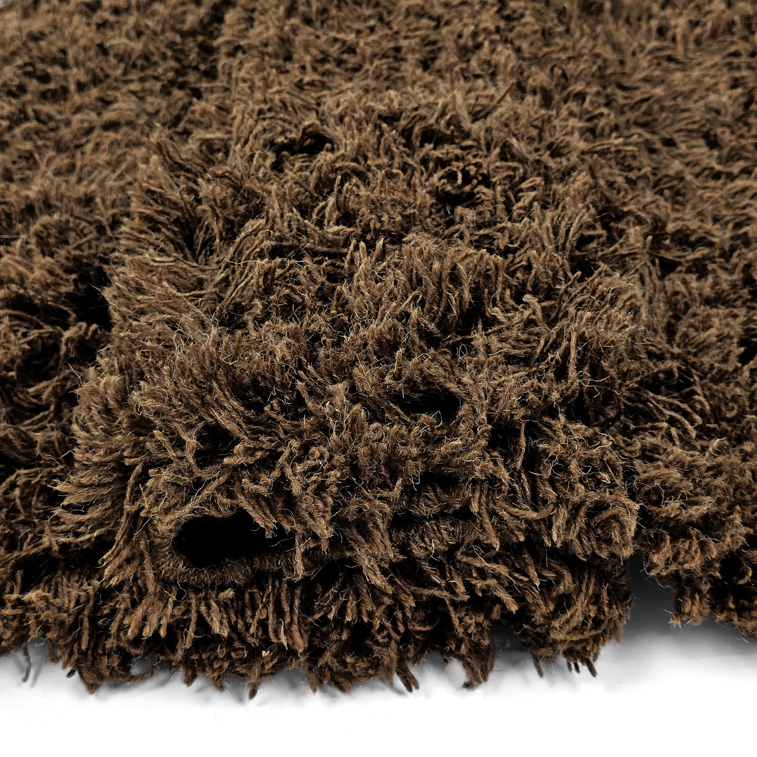 Hoogpolig vloerkleed - Melilla Hand Woven Wool Shaggy (bruin)