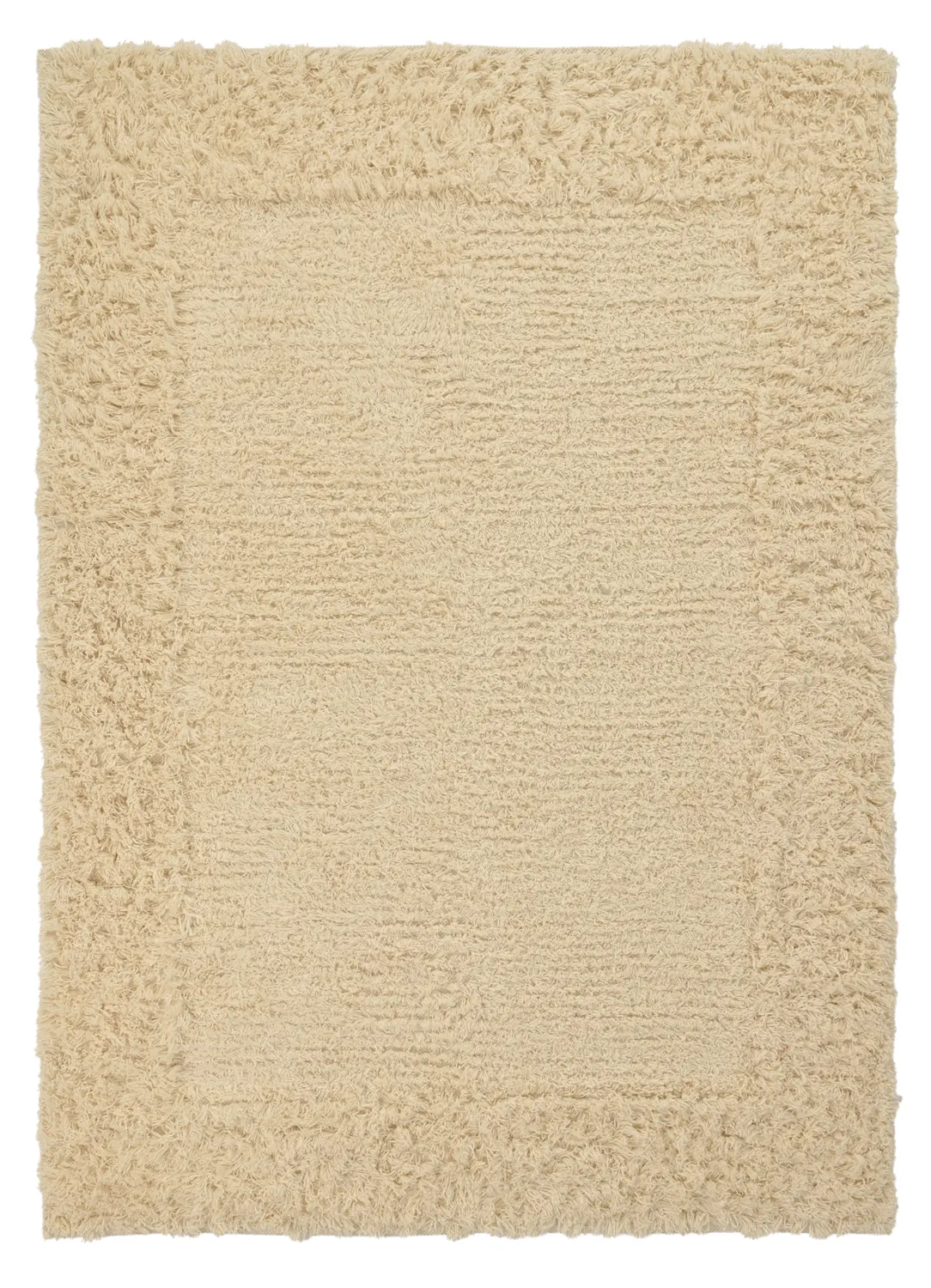 Hoogpolig vloerkleed - Melilla Hand Woven Wool Shaggy (natuur)