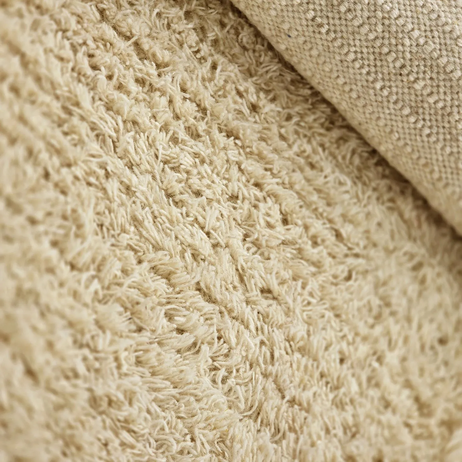 Hoogpolig vloerkleed - Melilla Hand Woven Wool Shaggy (natuur)