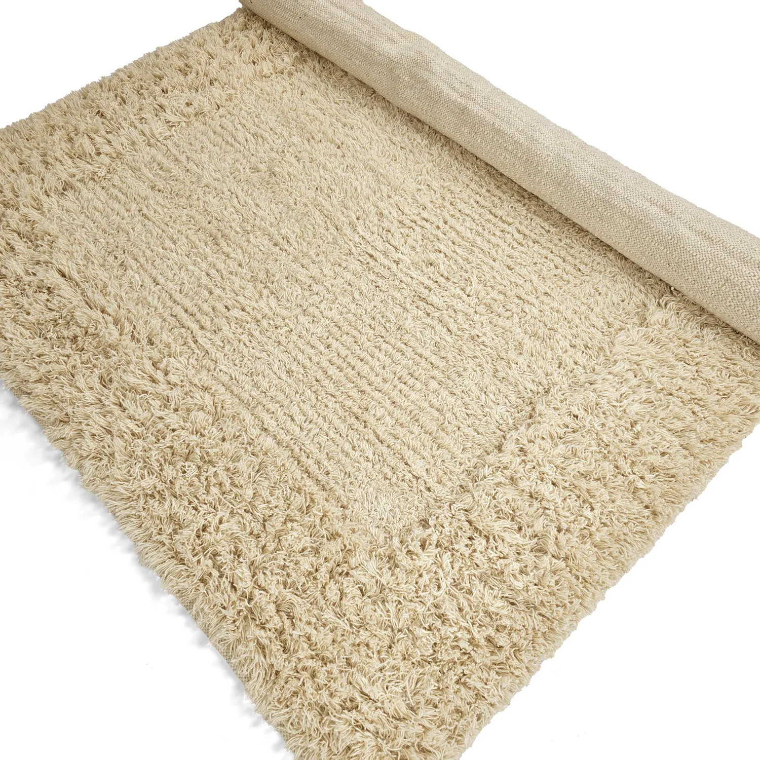 Hoogpolig vloerkleed - Melilla Hand Woven Wool Shaggy (natuur)