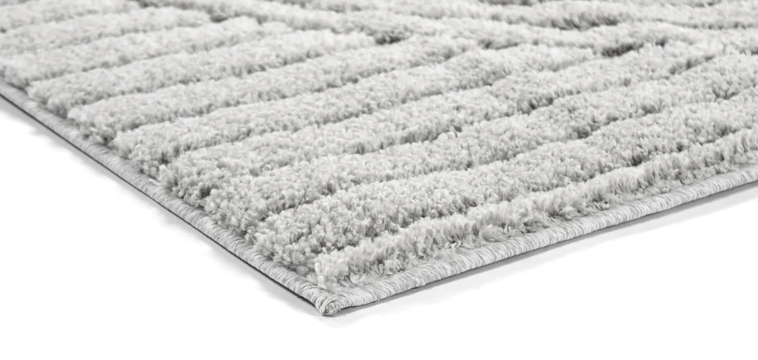 Hoogpolig vloerkleed - Wendy (lichtgrijs)