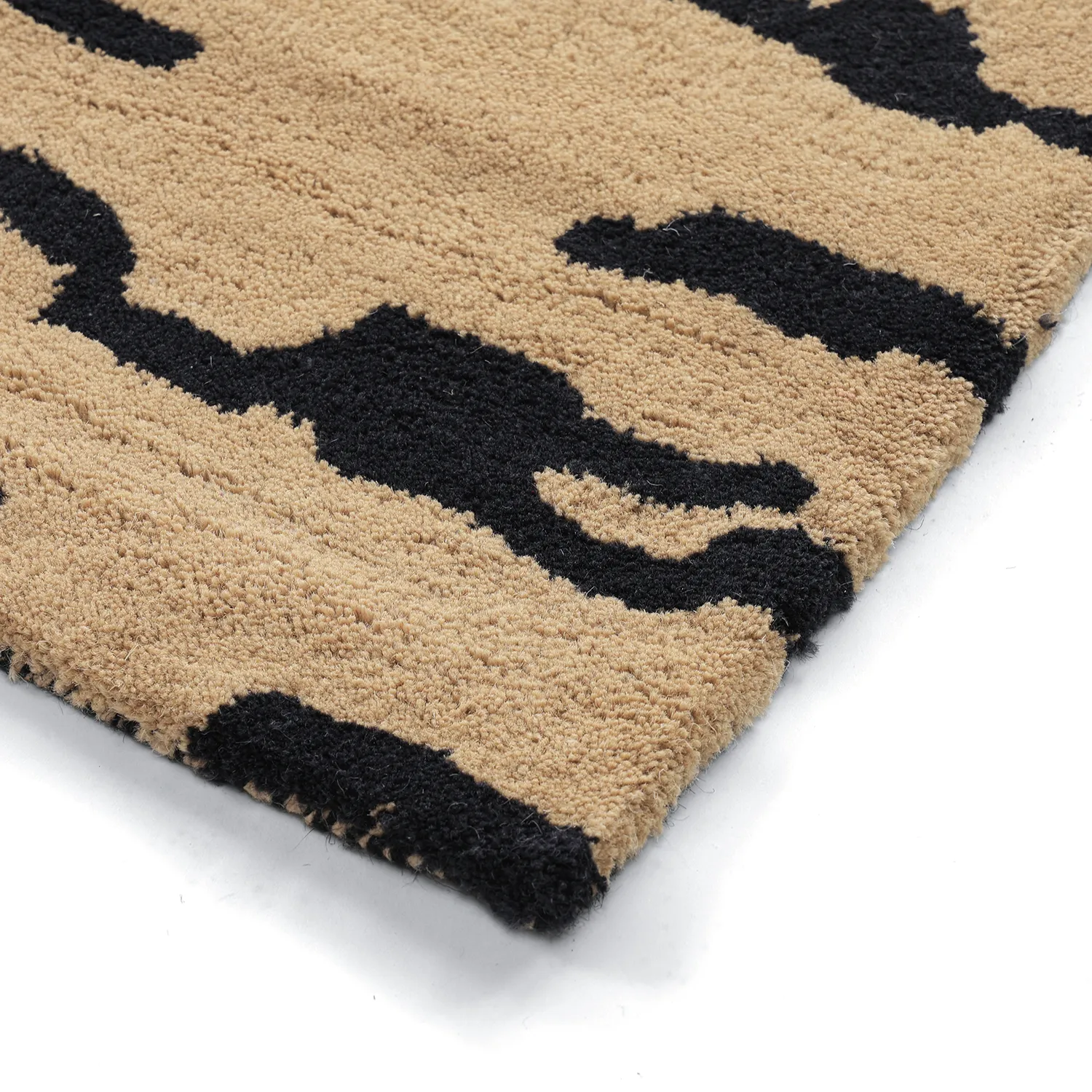 Hoogpolig vloerkleed - Zebra Tufted Wool Premium (beige/zwart)