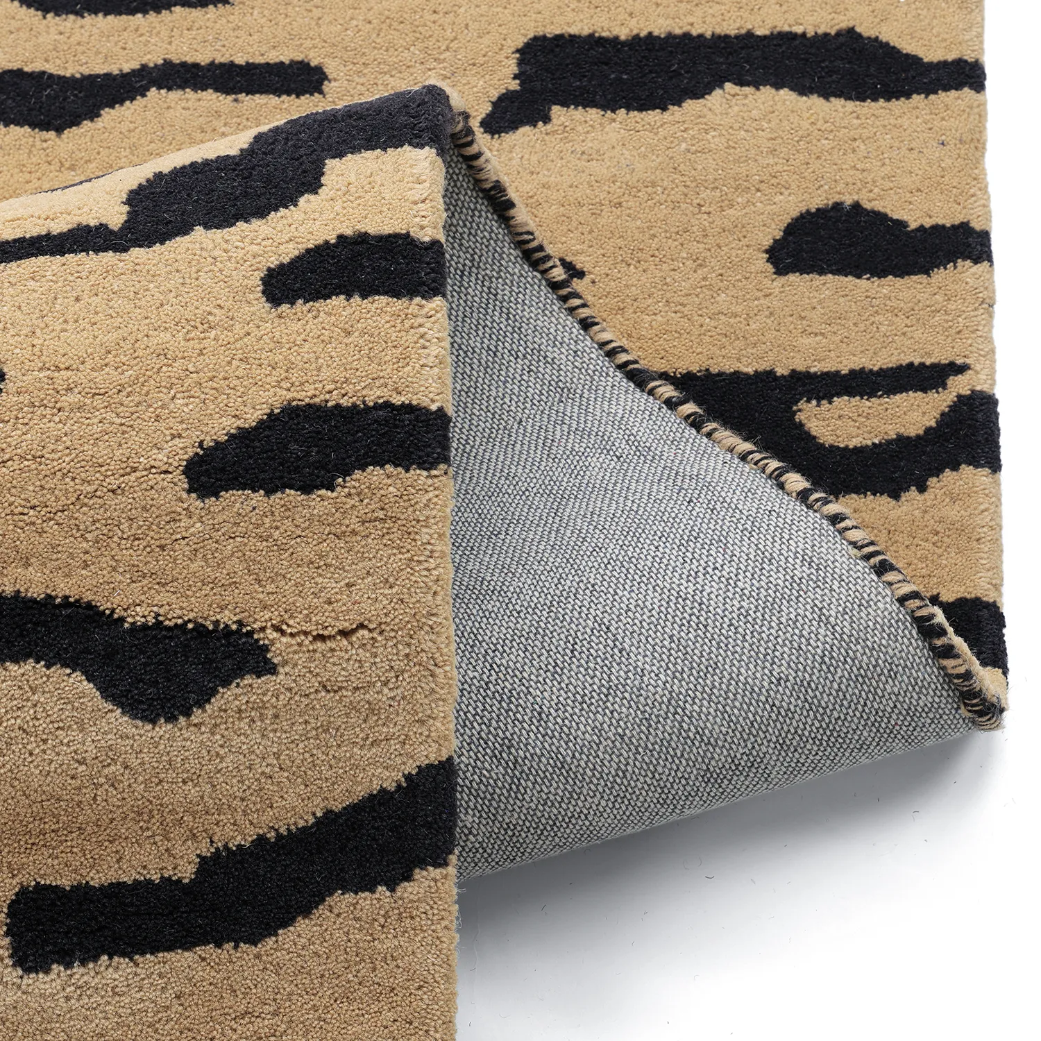 Hoogpolig vloerkleed - Zebra Tufted Wool Premium (beige/zwart)